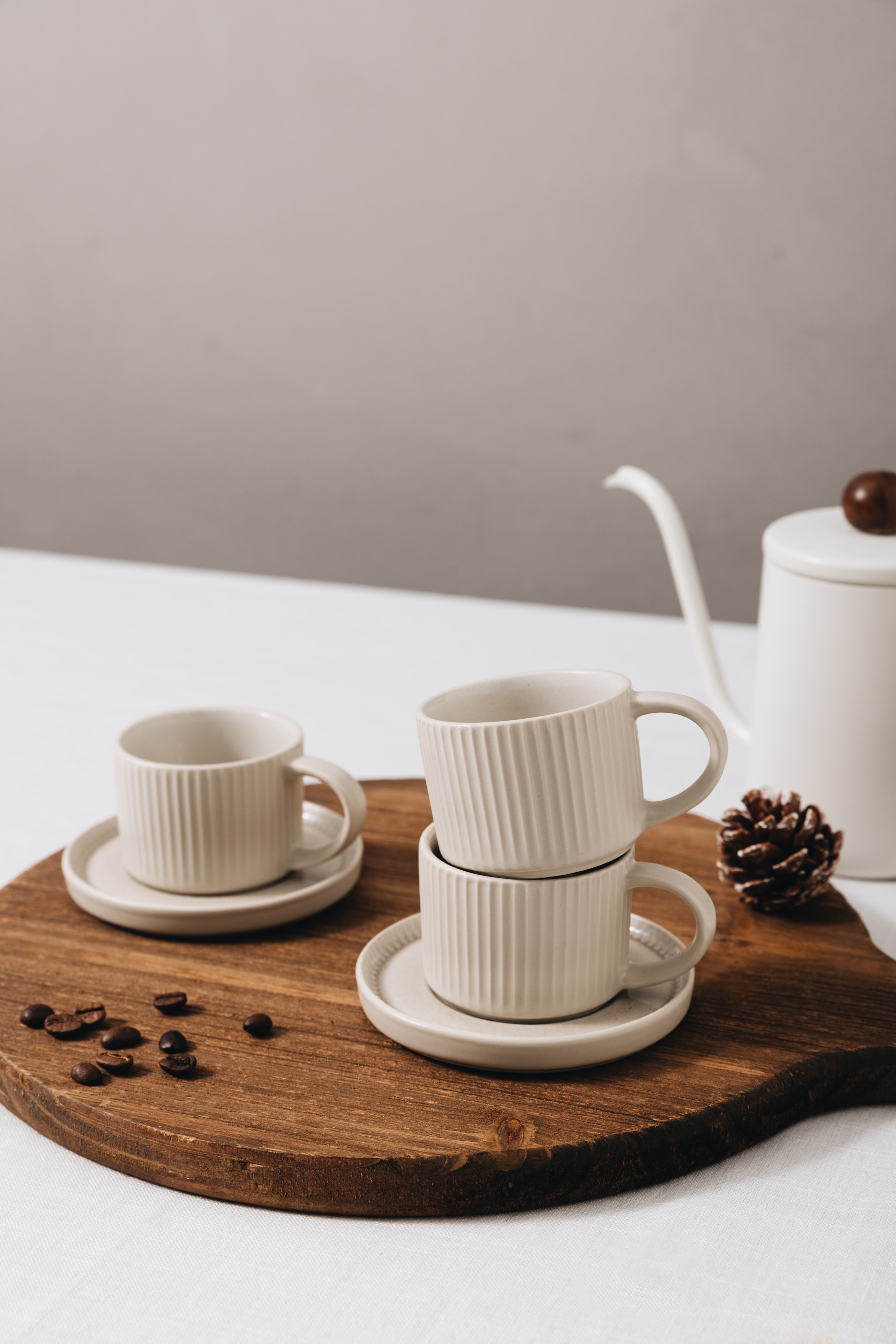 OTTO home Espressotasse »Ylvii, 12er Set, bestehend aus 6 Tassen + 6 Untertassen« für 6 Personen, spülmaschinenfest und mikrowellengeeignet, 90 ml