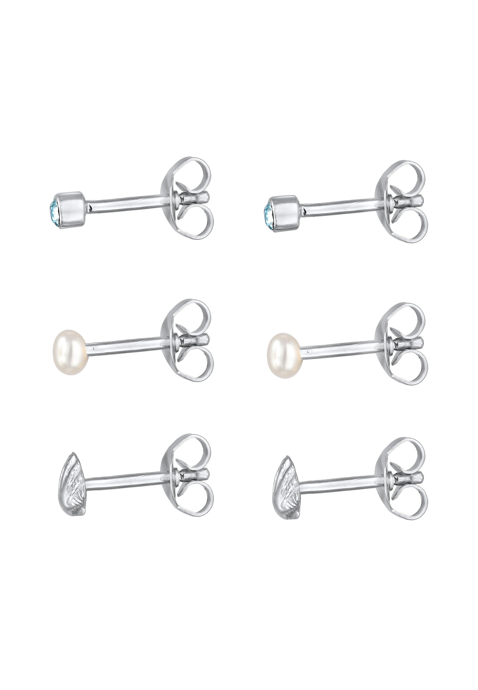 Elli Ohrstecker-Set »Ohrringe Kirstalle Süßwasserperlen Muschel 3er Set«