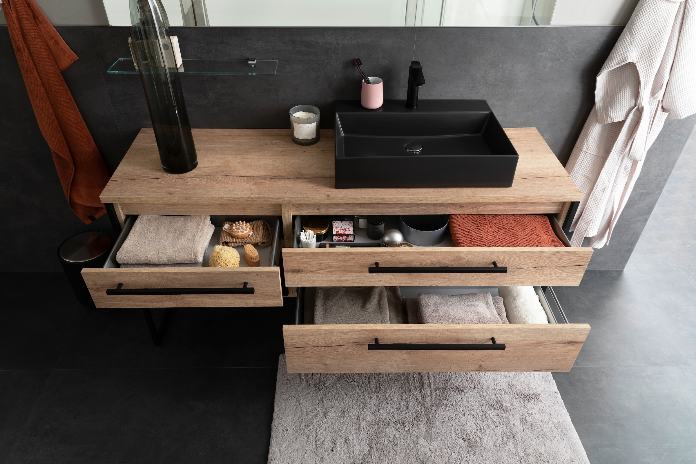 SCHÖNER WOHNEN-Kollektion Badematte »Bahamas  Uni« Höhe 30 mm fußbodenheizungsgeeignet beidseitig verwendbar