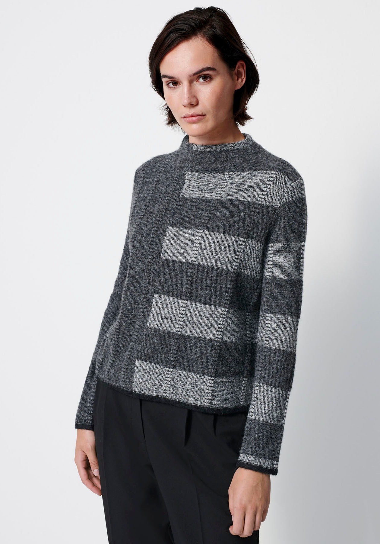 someday Strickpullover »Tuyet blocking«, mit kleinem Kragen