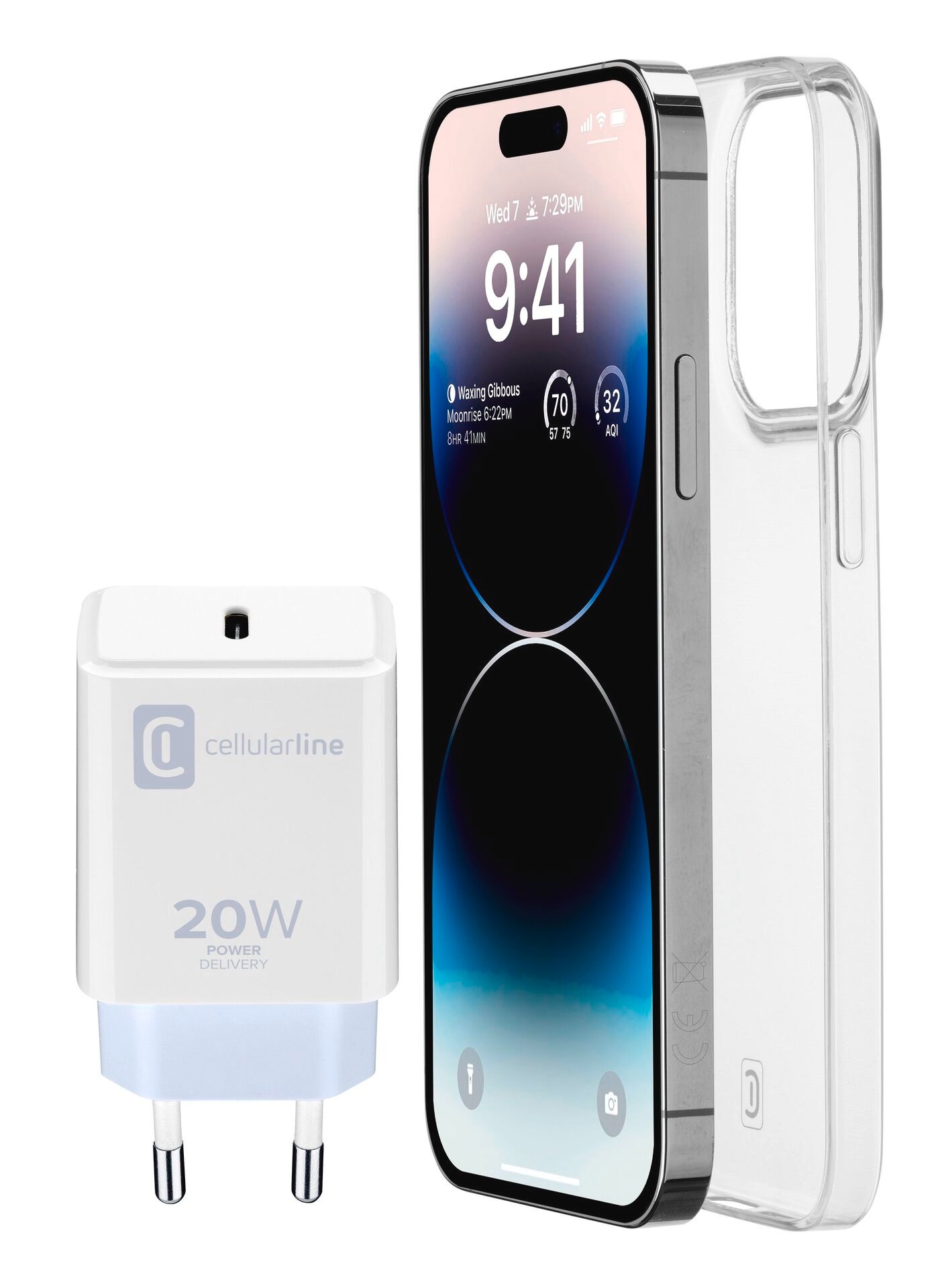 Cellularline USB-Ladegerät »Starter Kit Charger + Case«, für iPhone 14 Pro Max
