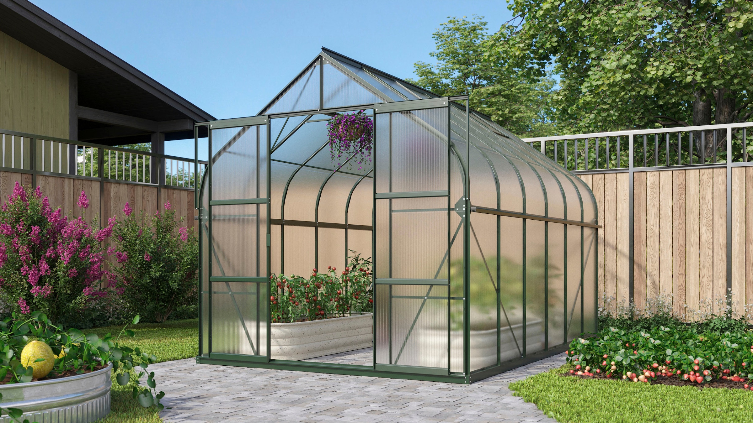 Vitavia Gewächshaus »Dione 9900« Alu-Profile, Fundamentrahmen, 4 mm Hohlkammerplatten