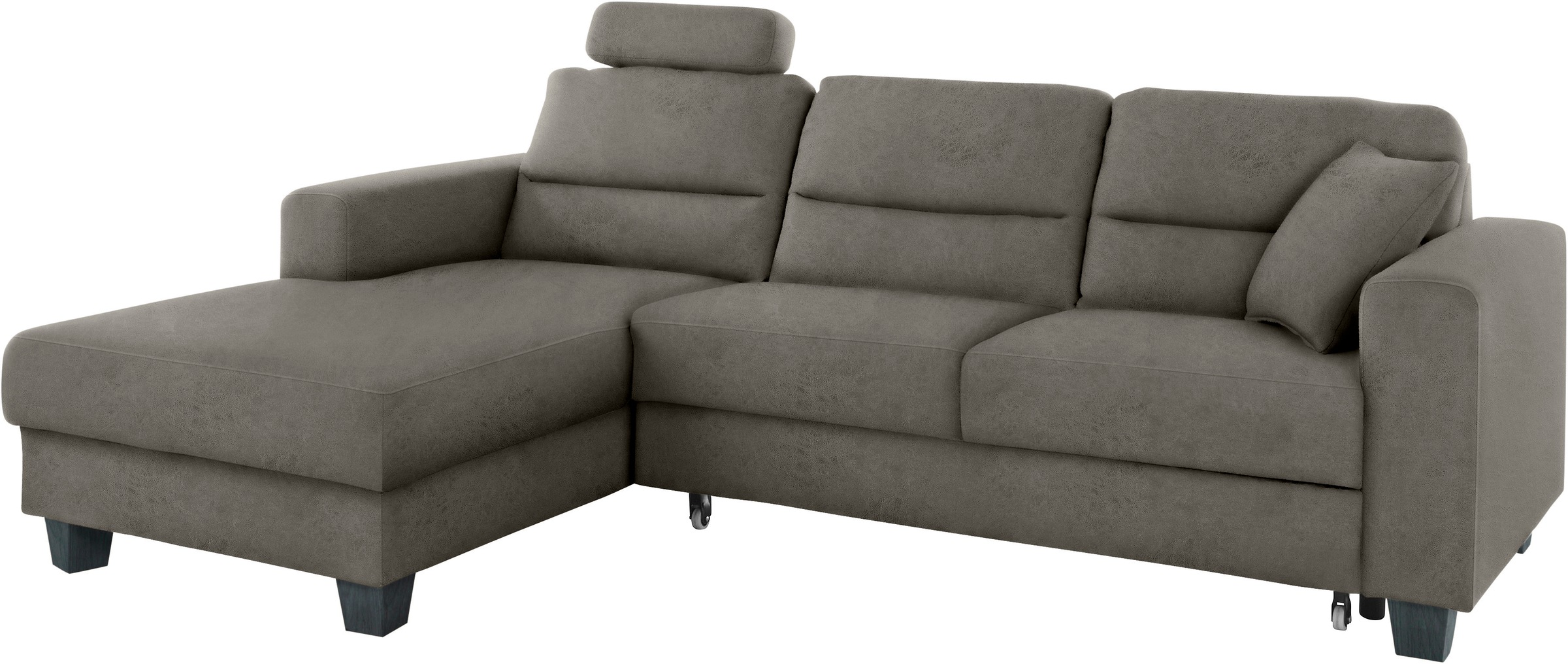 TRENDMANUFAKTUR Ecksofa »Chamber, zeitlos und modern, bequem mit hohem Sitzkomfort, L-Form«, inklusive einer Kopfstütze, wahlweise mit Schlaffunktion