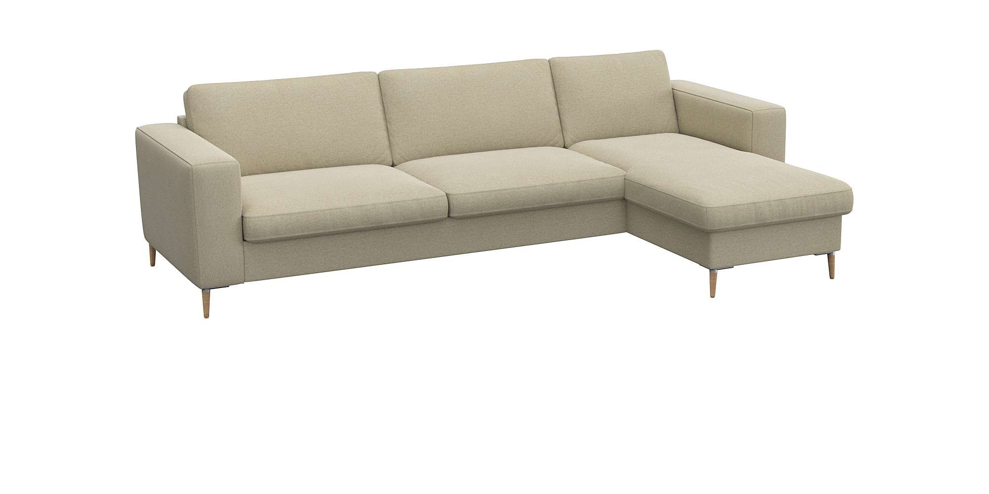 FLEXLUX Ecksofa »Fiore, super Sitzkomfort durch Kaltschaum im Sitz, L-Form« breite Armlehnen, Kaltschaum, Füße Alu+ Eiche