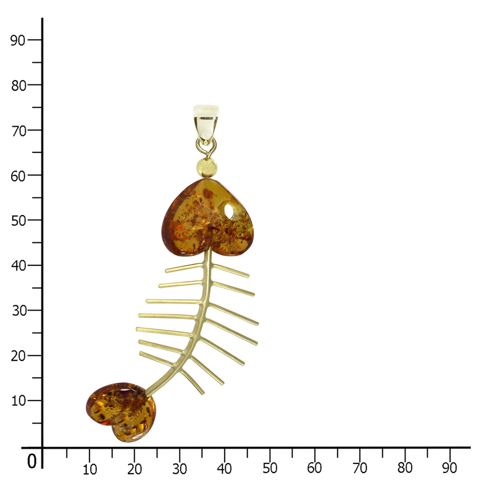 OSTSEE-SCHMUCK Kettenanhänger »- Fisch 75 mm - Gold 333/000 - Bernstein«