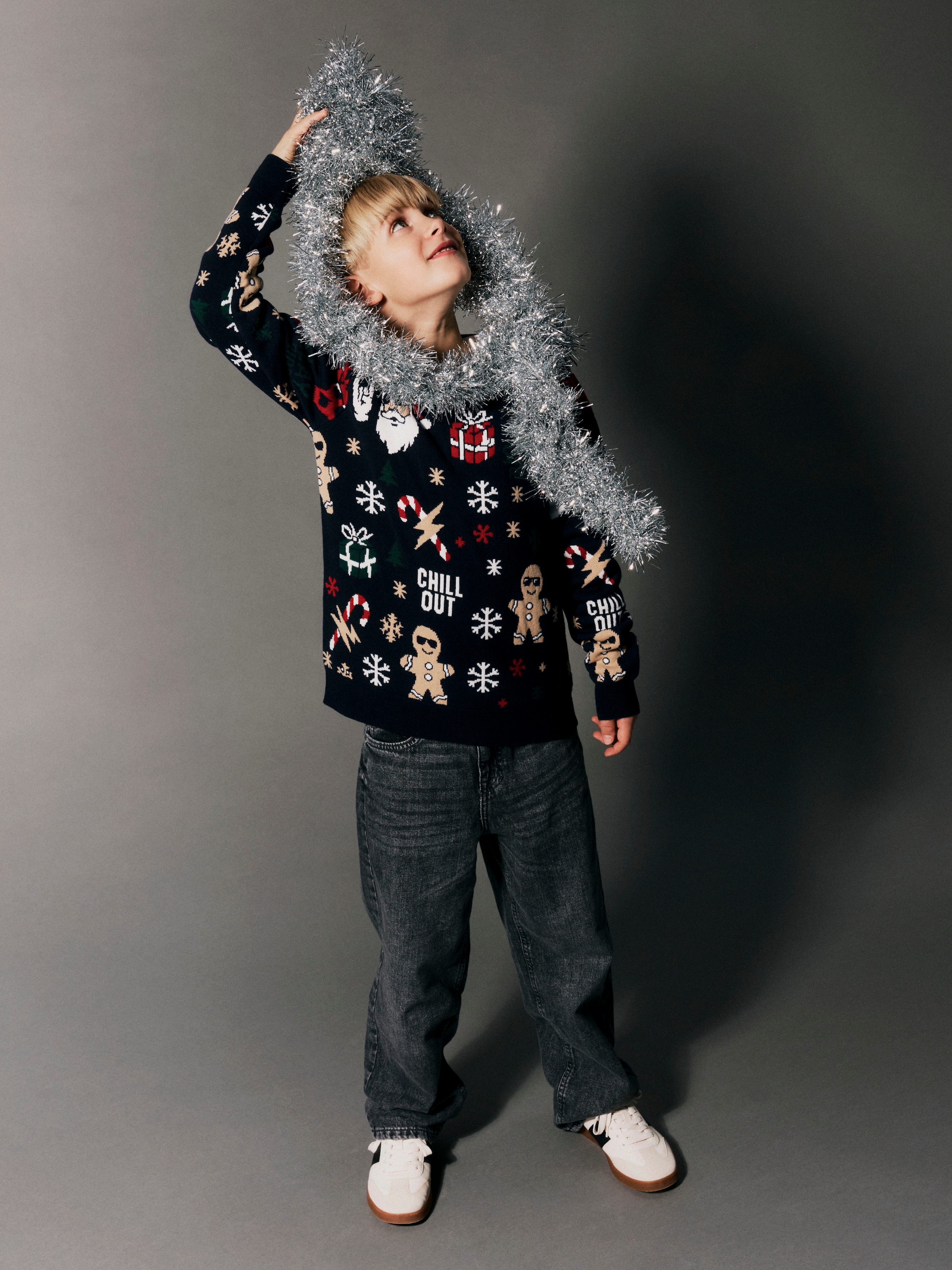 Name It Weihnachtspullover »NKMRICO LS LOOSE KNIT« Weihnachten, Kunstfaser, normal geschnitten