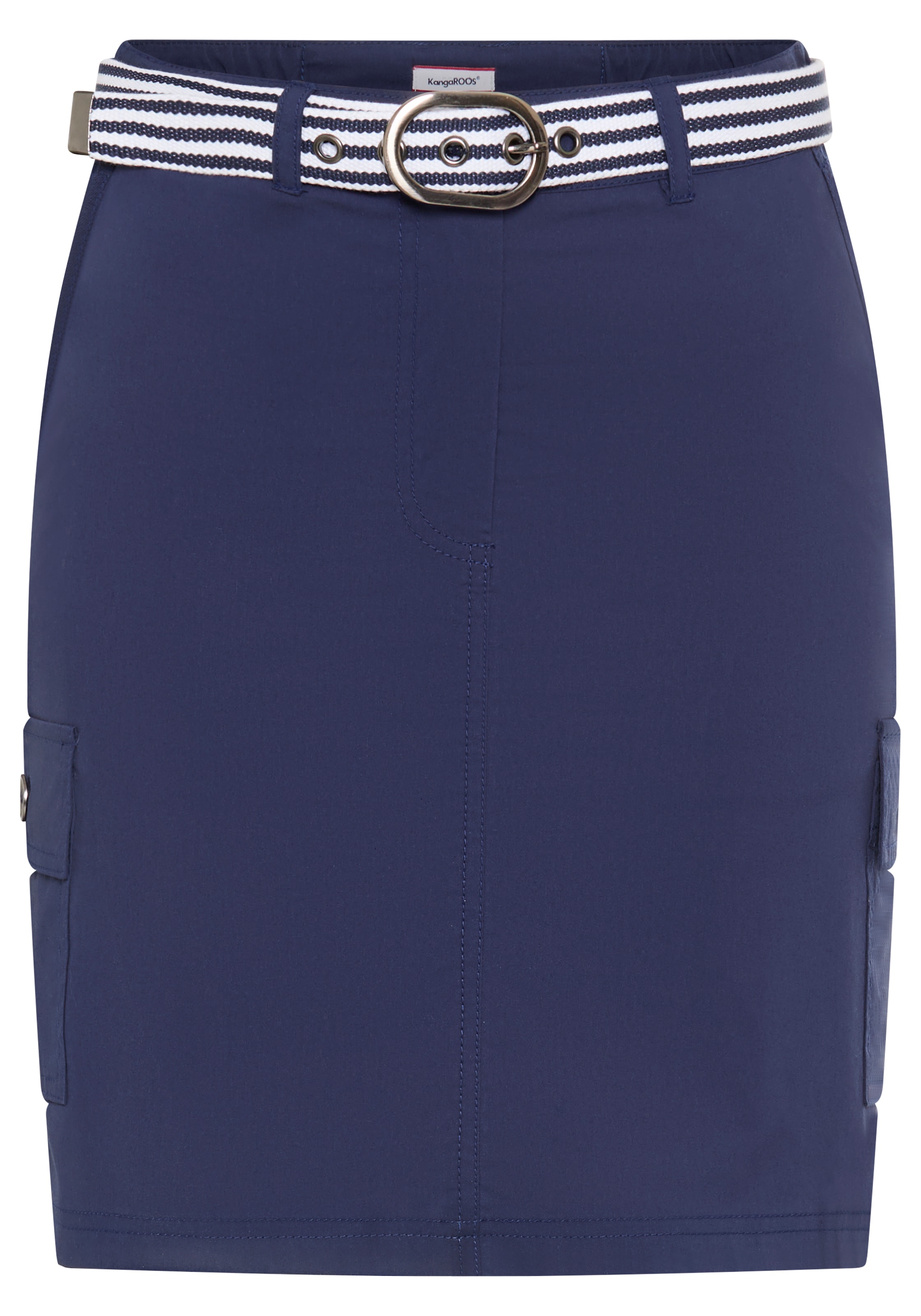 KangaROOS Cargorock ausgestellter Schnitt, kniefrei, aus Popeline, mit Eingrifftaschen