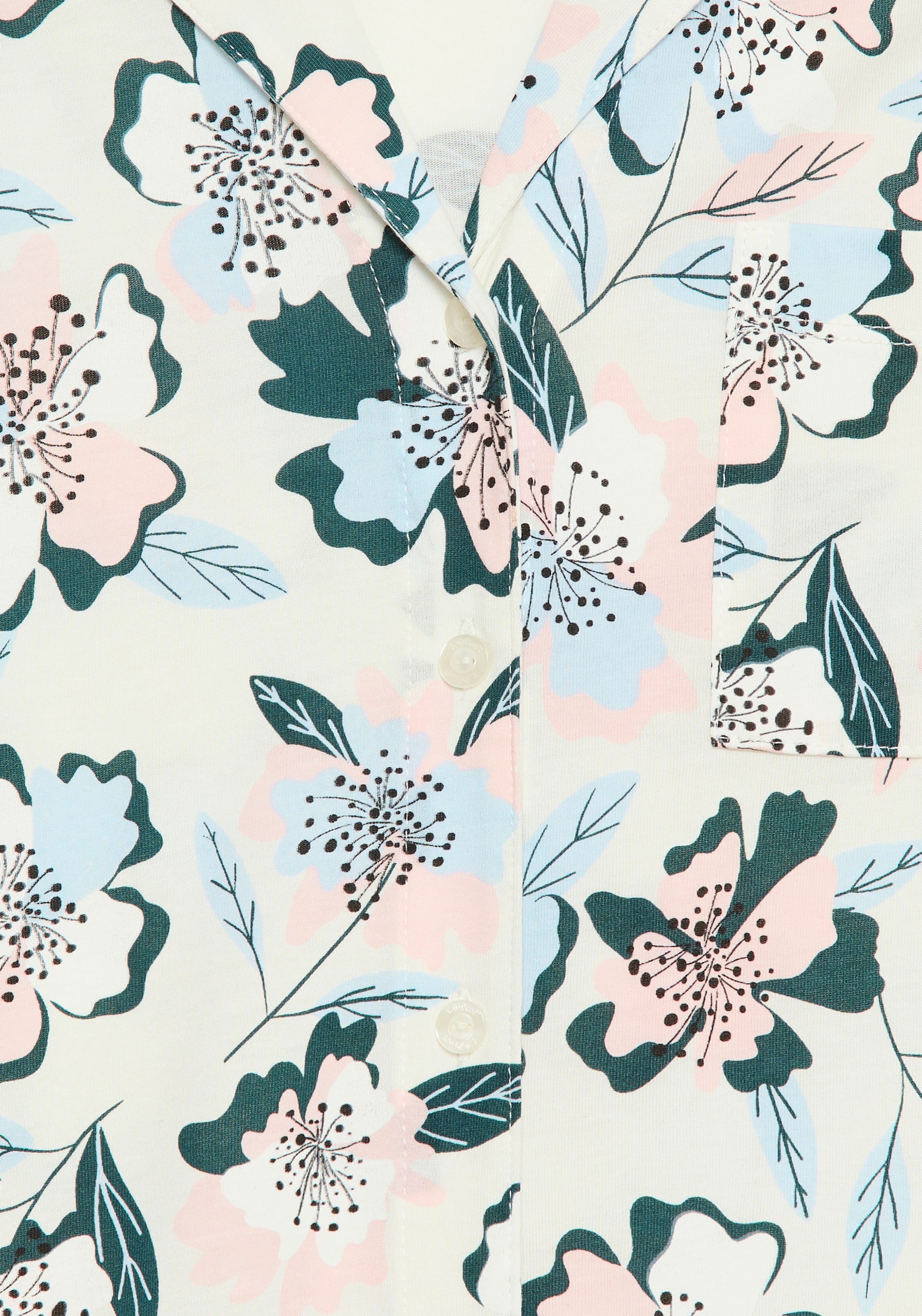 s.Oliver Pyjamaoberteil 1-teilig,  mit schönen Knöpfen mit Logo Druck