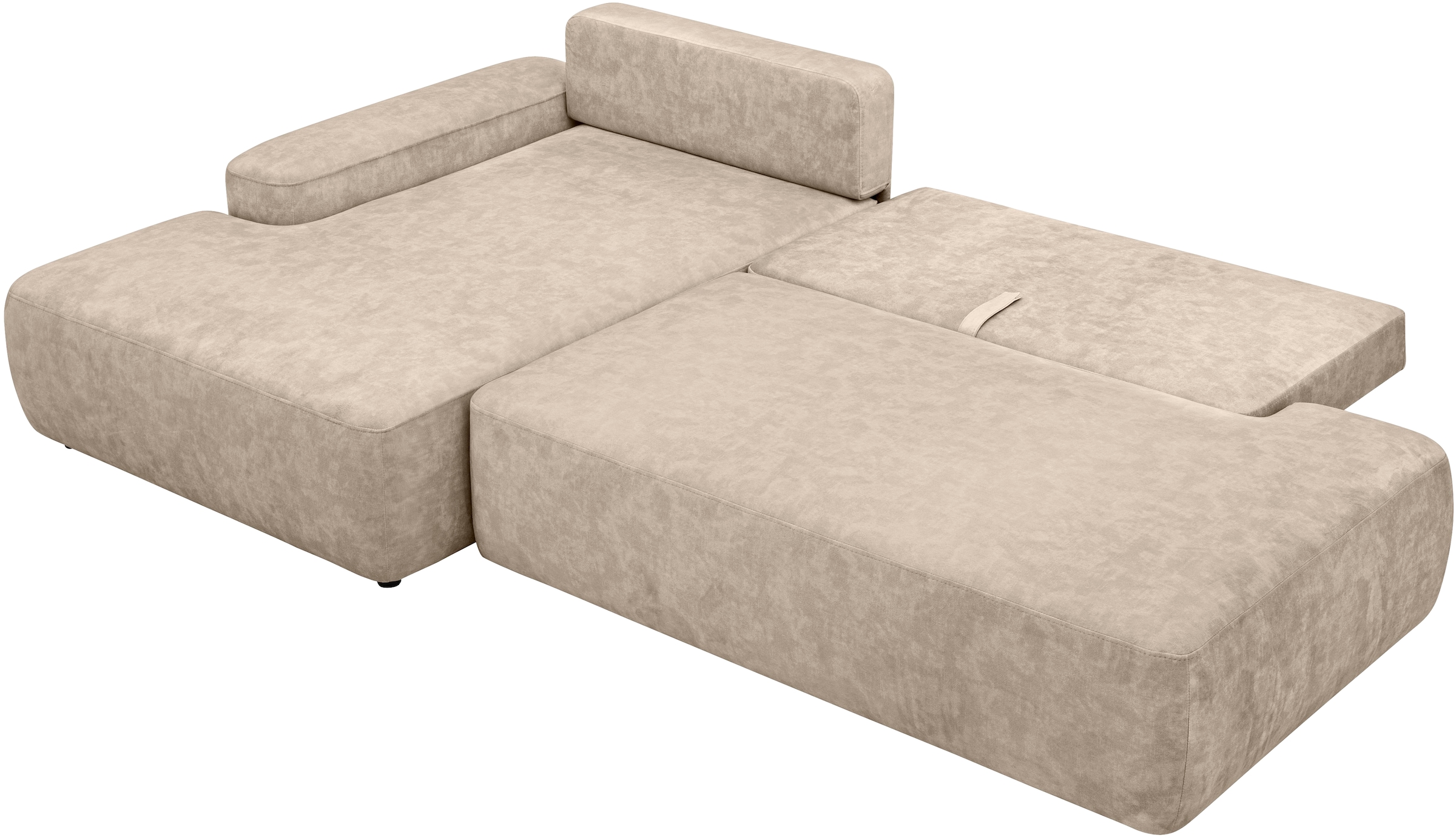 INOSIGN Ecksofa »TORGE, Schlafsofa Cord, Samtvelours u. Strukur fein, Couch in L-Form«, Schlaffunktion und Bettkasten, Liegefläche: 210x125 cm, neues Design