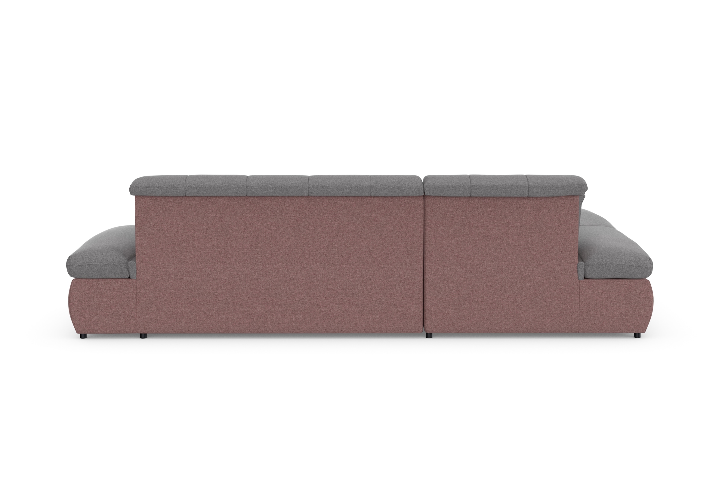 DOMO collection Ecksofa »Moric, L-Form, XXL-Sofa - Breite 300cm«, wahlweise mit Bettfunktion und Armteilverstellung, beere-grau