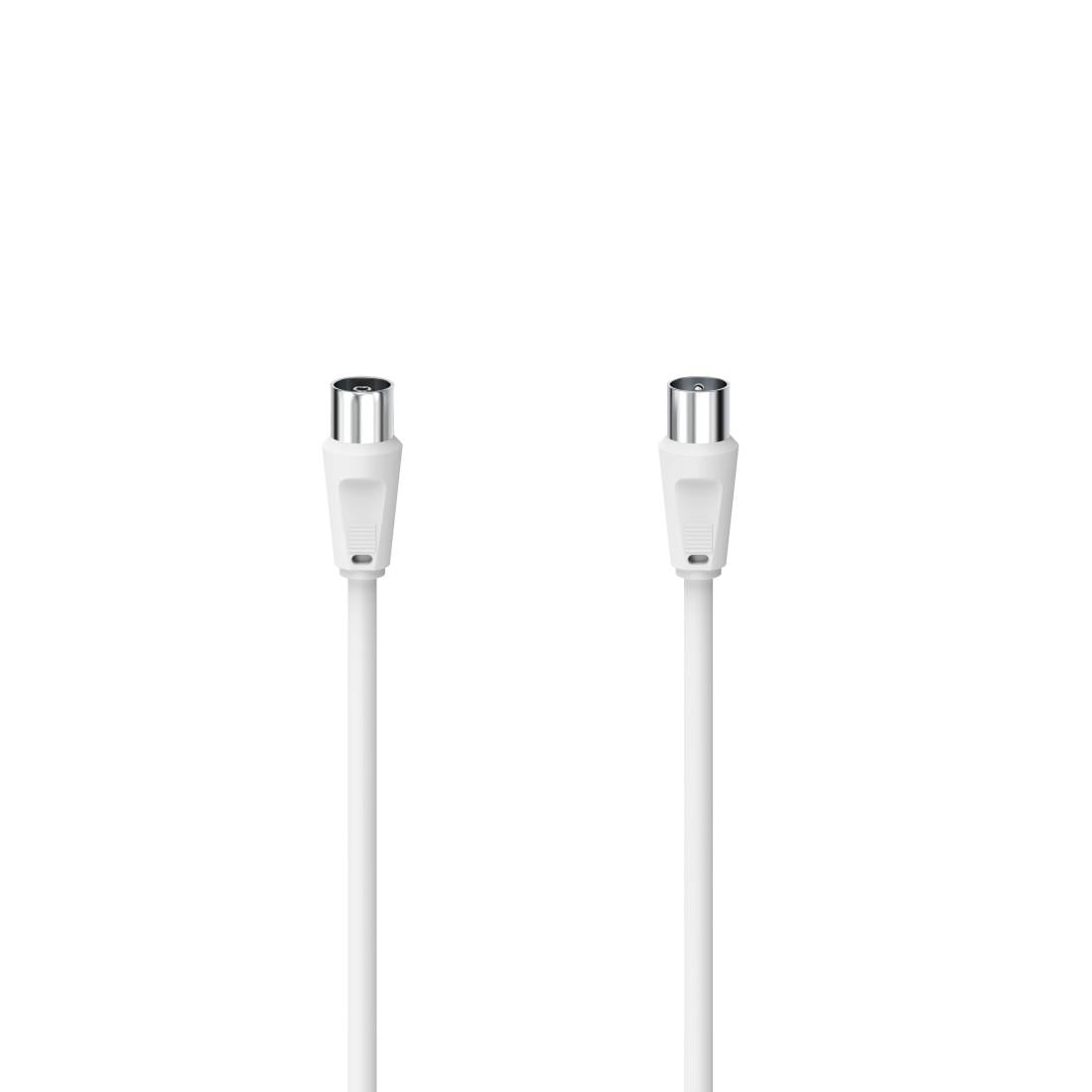 Hama SAT-Kabel "Antennenkabel, Koaxialkabel, von 1,5 m bis 10 m, 75 dB, Weiß" 500 cm