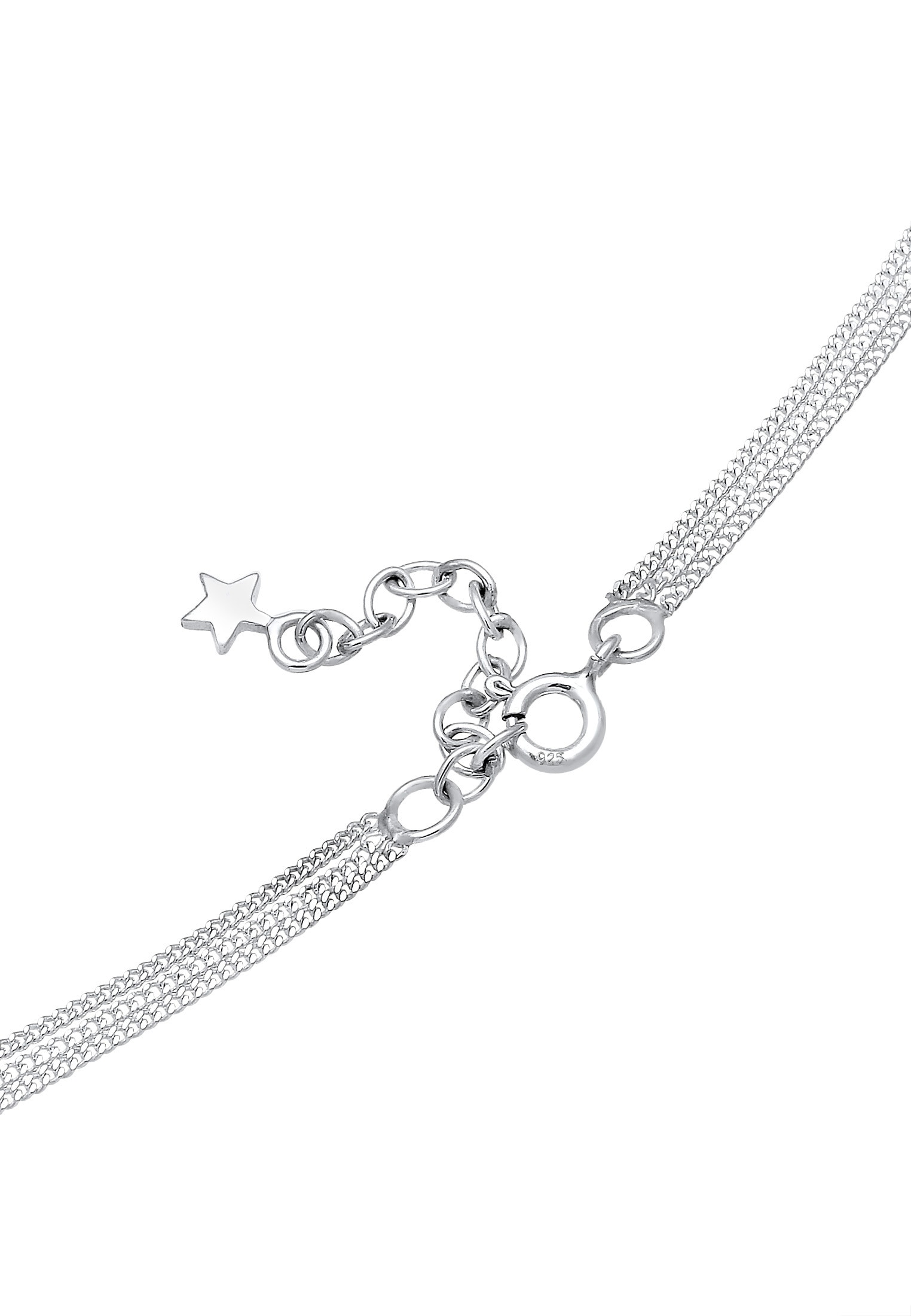 Elli Silberkette »Halskette Layer Mond Stern Kristalle 925 Silber«