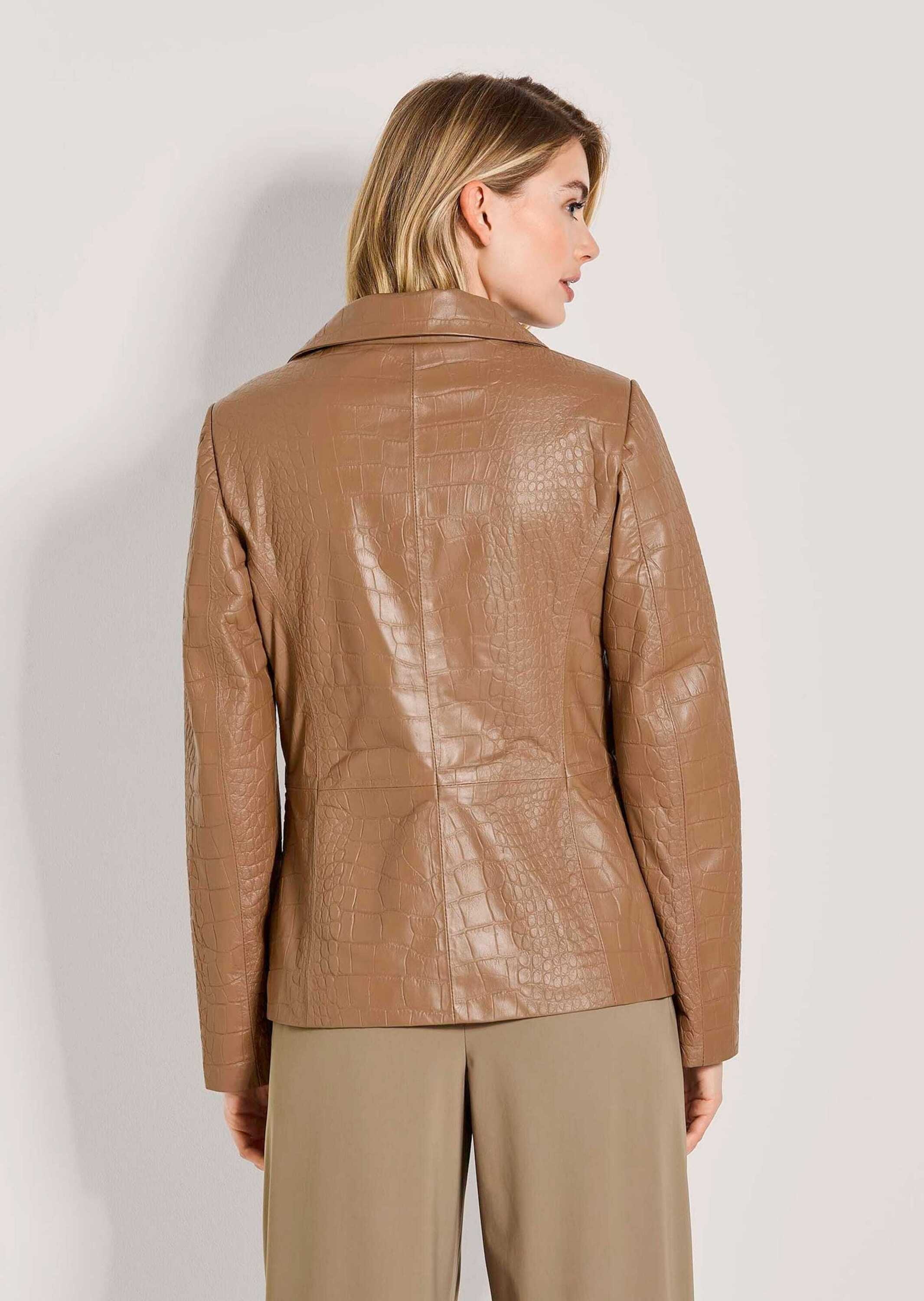 MADELEINE Jeansjacke »Lederblazer Lammnappa-Blazer mit Kroko-Prägung« geprägtes Leder