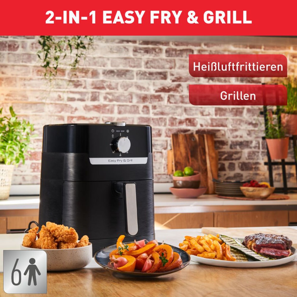 Tefal Heißluftfritteuse »Easy Fry & Grill Classic«, 1550 W, für 6 Portionen, einstellbare Zeit und Temperatur, EY5018