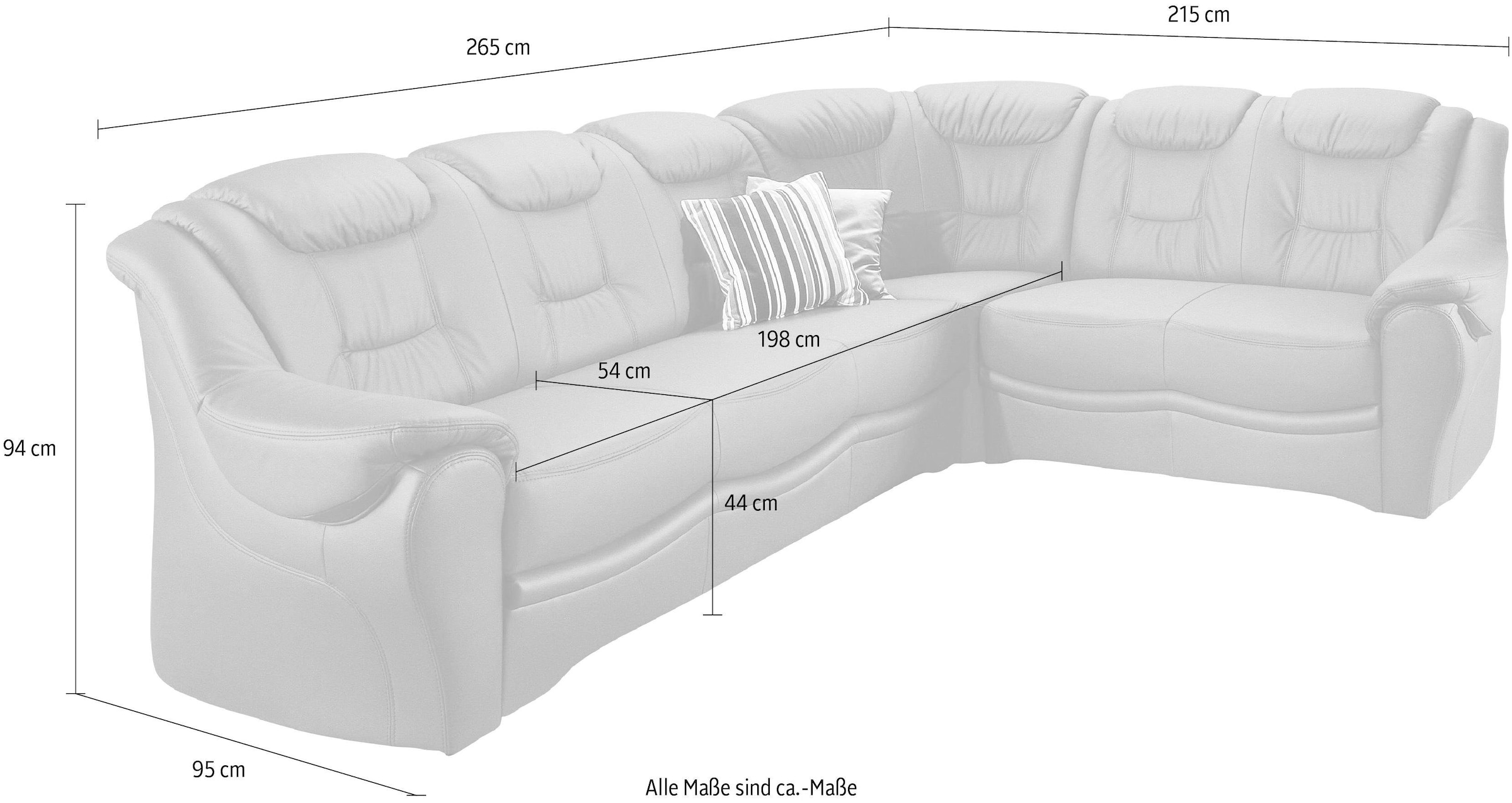 sit&more Ecksofa »Bellevue L-Form«, wahlweise mit Bettfunktion