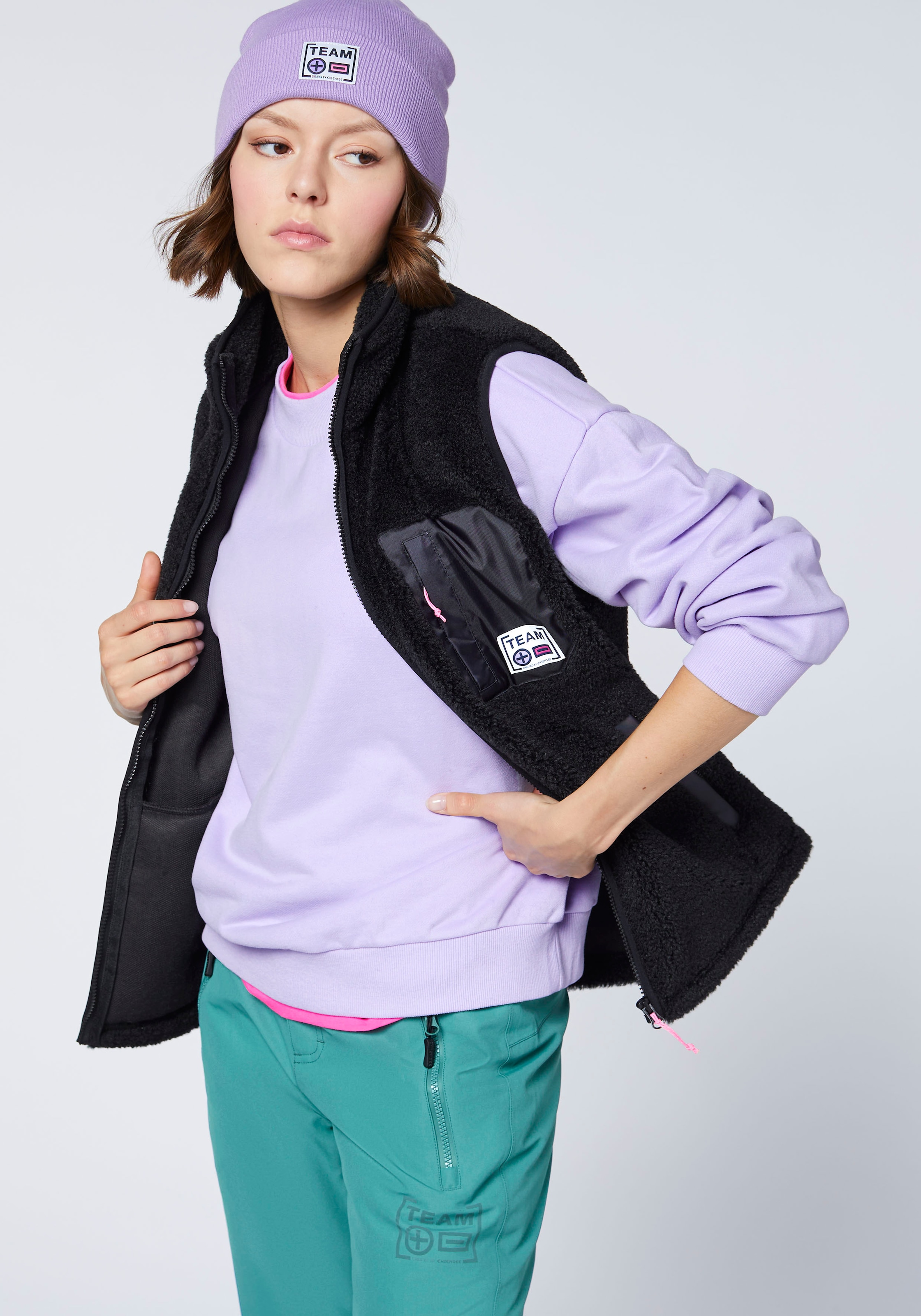 Chiemsee Fleeceweste - aus extra kuscheligem Sherpa Fleece<br/>