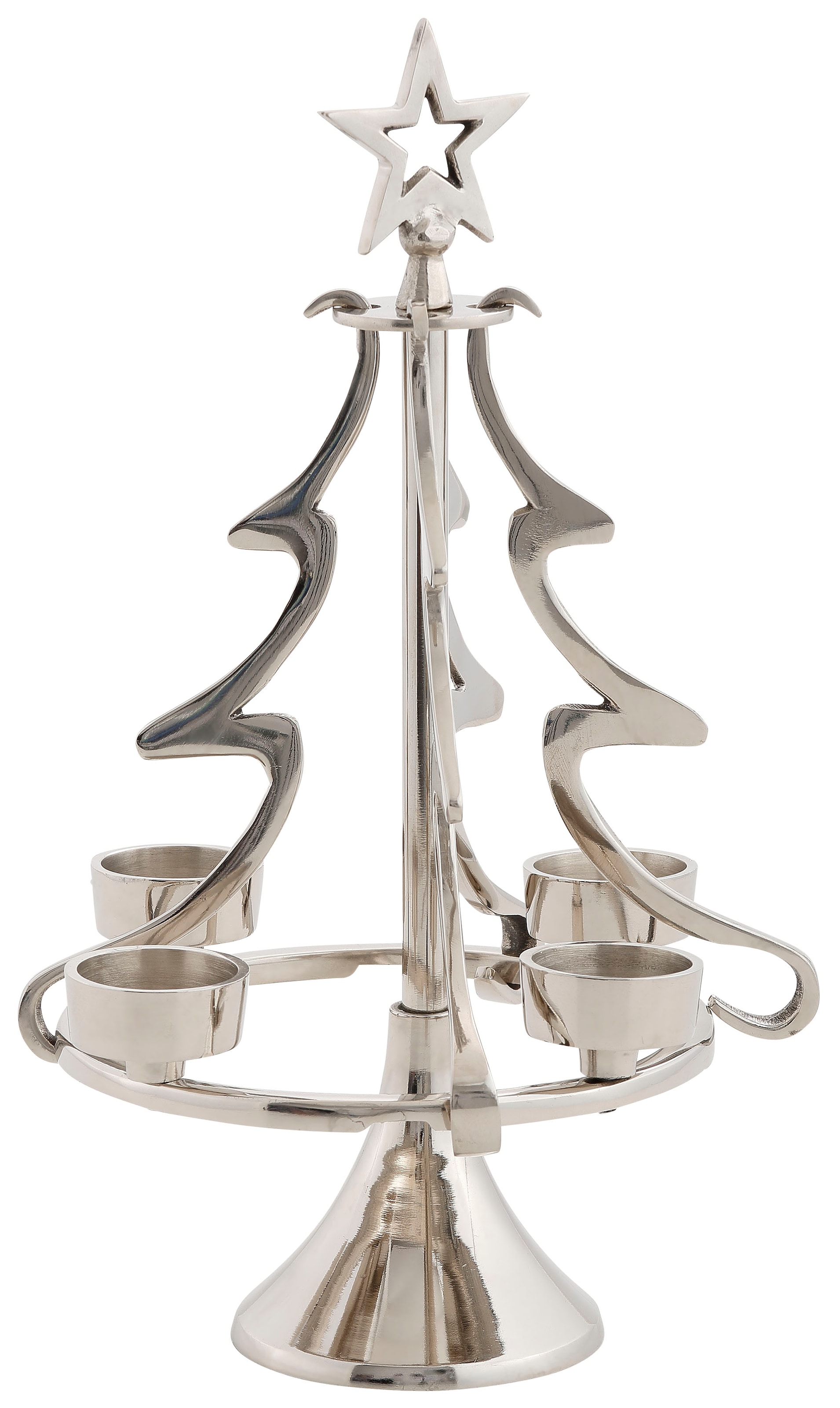 my home Adventsleuchter »Jason, Weihnachtsdeko«, (1 St.), Kerzenhalter im besonderen Design, Tannenbaum aus Aluminium