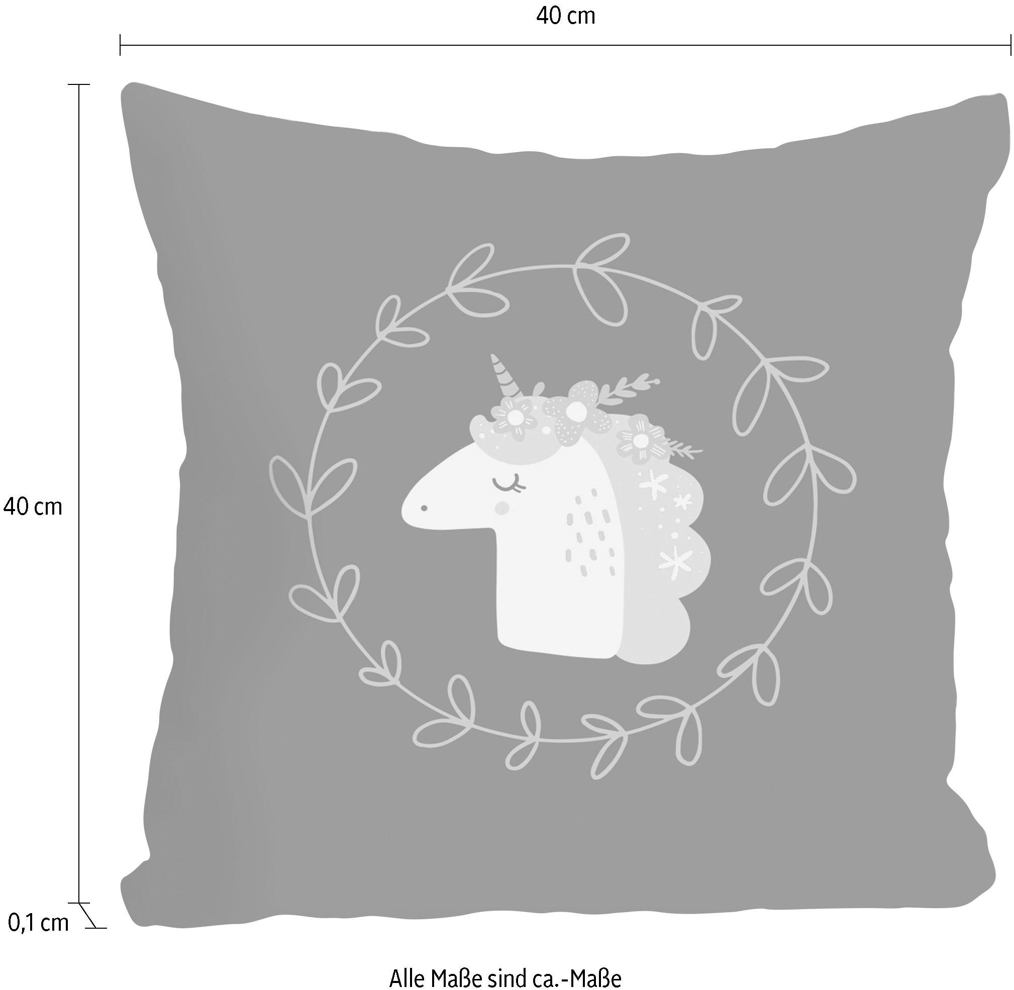 queence Dekokissen »»Einhorn«« Kissenhülle ohne Füllung, 1 Stück