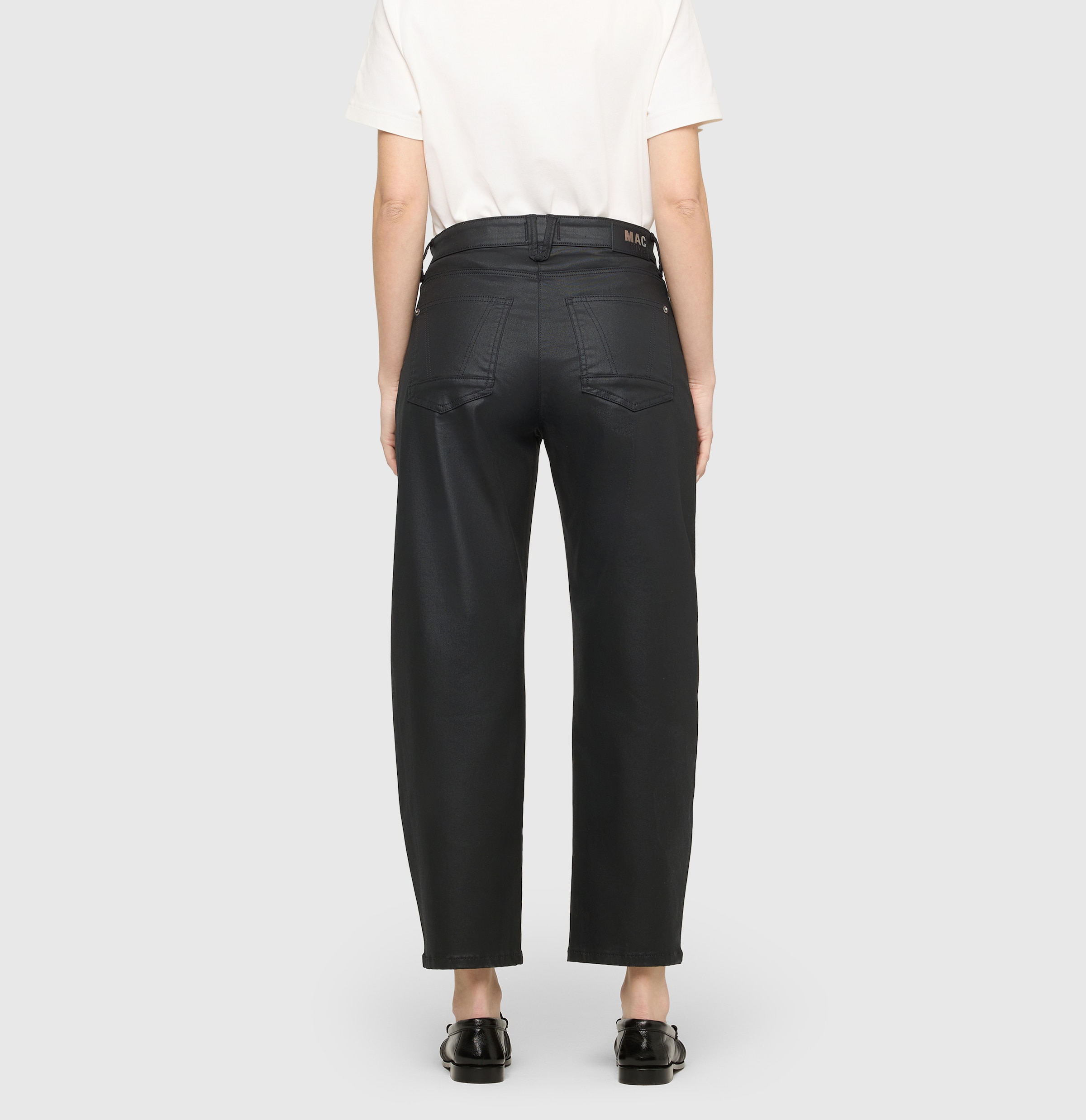 MAC Lederimitathose »Danny 2.3 coated«  Loose Fit, Barrel Leg, O-Shape