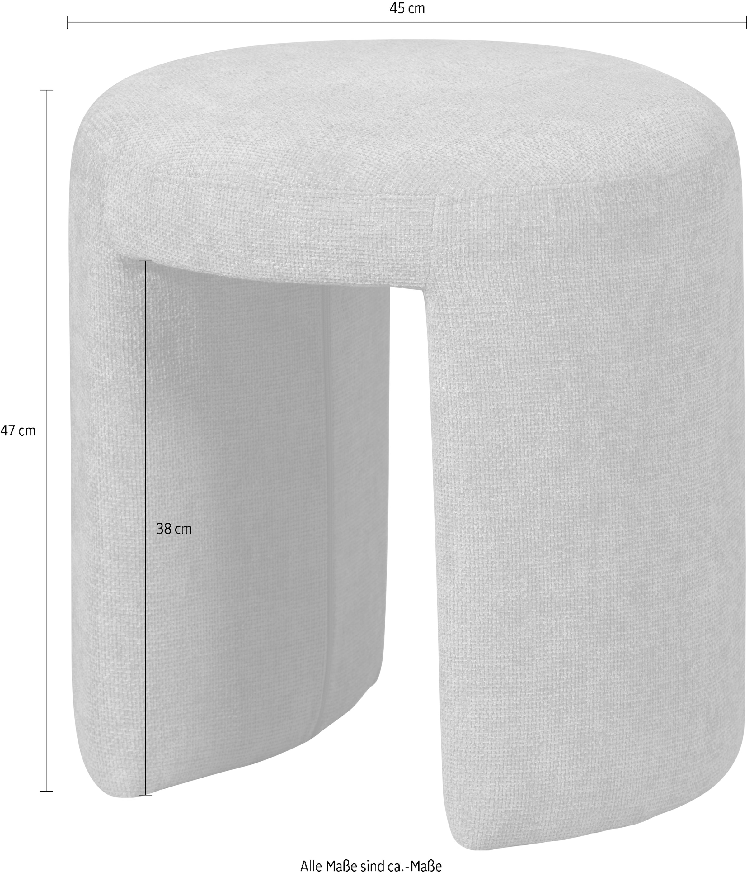 WOOOD Sitzhocker »Charlie kompakte Form, vollständig gepolstertes B 45 x T 45 x H 47 cm« Sehr hohe Verschleißfestigkeit, Tragkraft 100 kg, mittlere Sitzhöhe