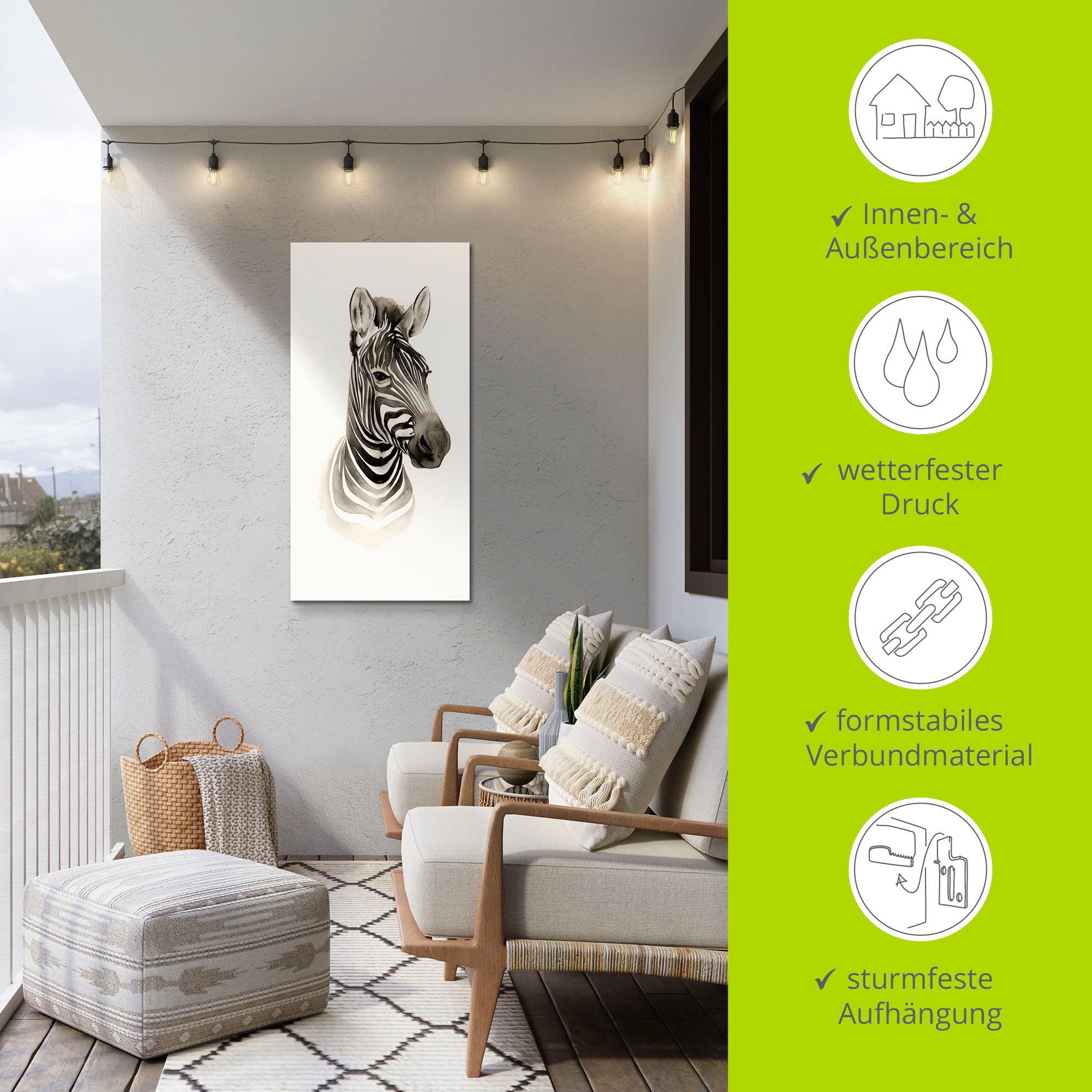 Artland Wandbild »Safari Porträt I«, Wildtiere, (1 St.), als Alubild, Outdoorbild, Leinwandbild, Wandaufkleber, versch. Größen