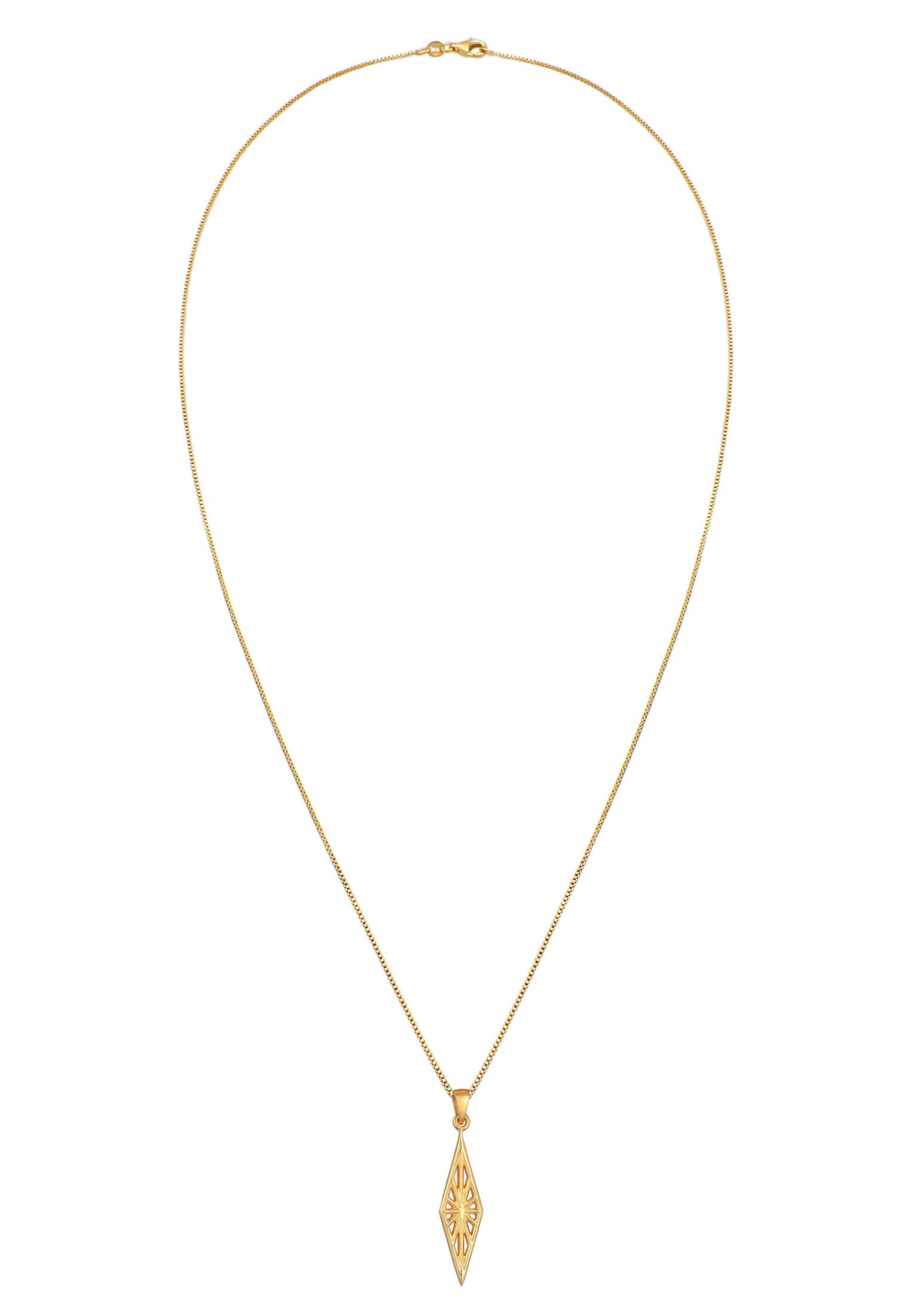 Kuzzoi Kette mit Anhänger »Halskette Herren Raute Marquise Ornament Used Look 925 Silber«
