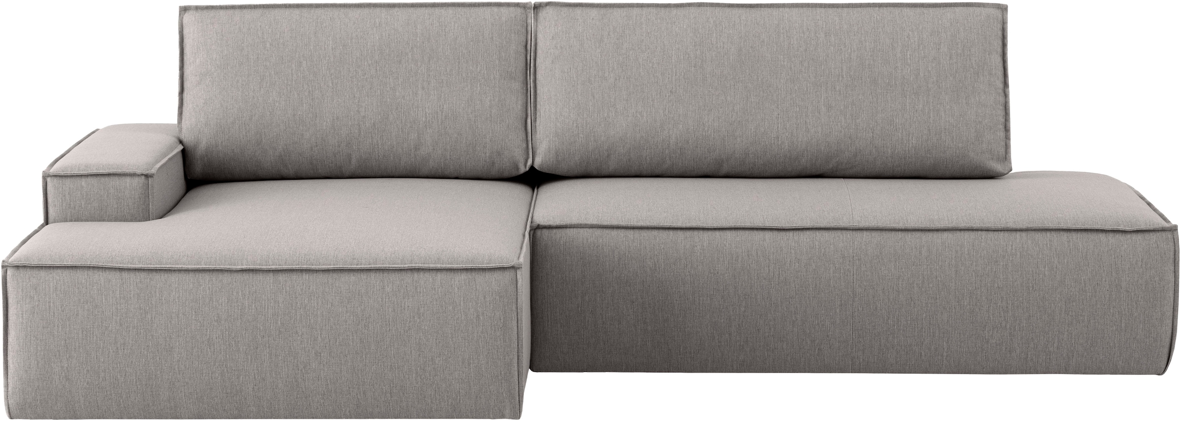 Home affaire Ecksofa »SHERWOOD, Schlafsofa in L-Form offen (275cm), Cord, Leinenoptik«, Schlaffunktion und Bettkasten, Kedernaht, hoher Sitz- & Liegekomfort