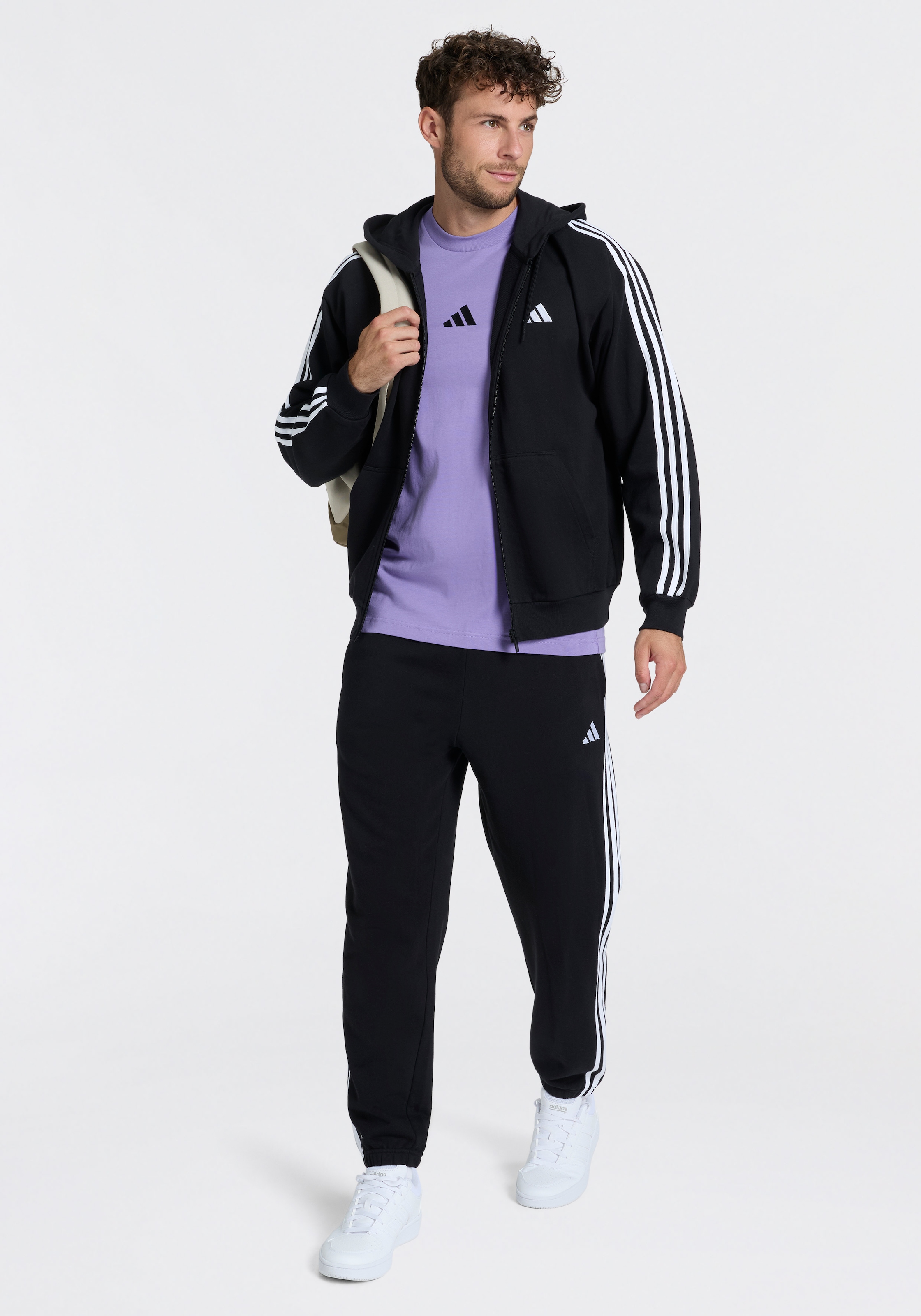 adidas Sportswear Kapuzensweatjacke »ESSENTIALS 3-STREIFEN FRENCH TERRY«