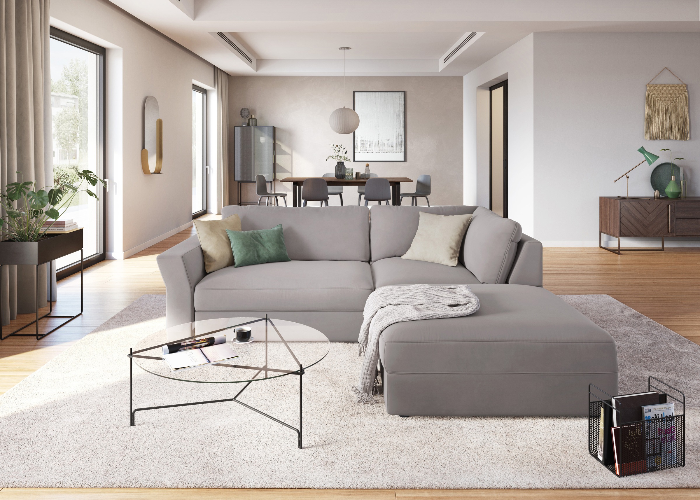 sit&more Ecksofa »Cadabra L-Form«, Breite 243 cm, inklusive Sitztiefenverstellung