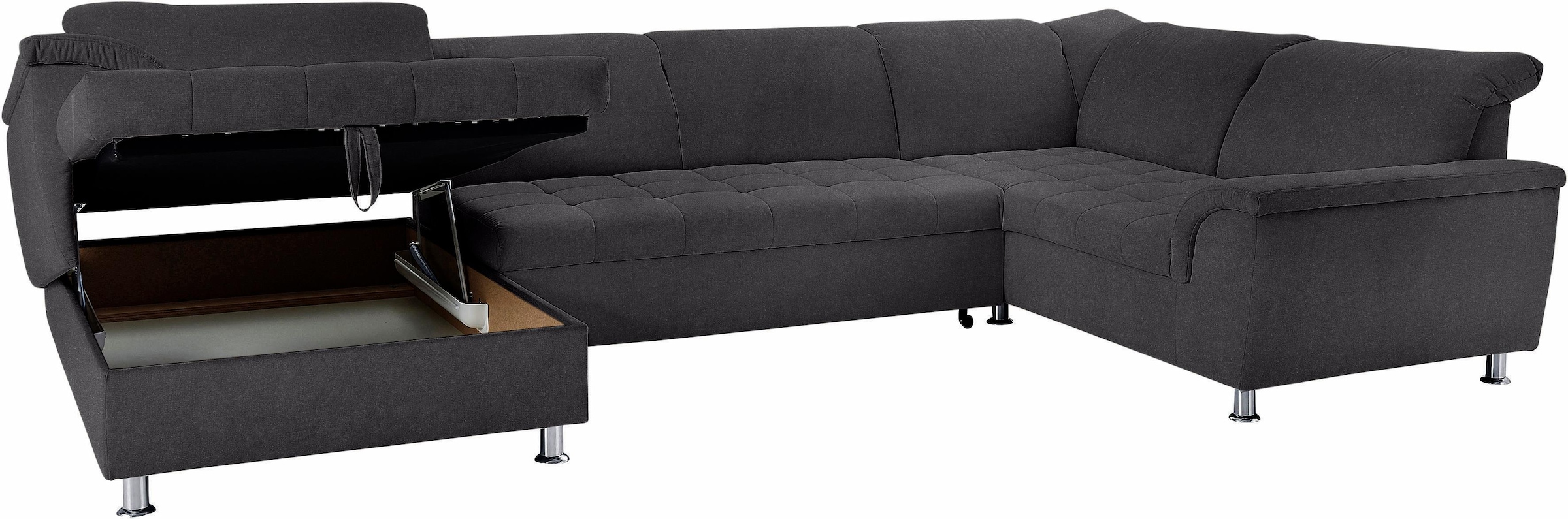 Wohnlandschaft Franzi wahlweise mit Kopfteilverstellung Bettfunktion, Bettkasten