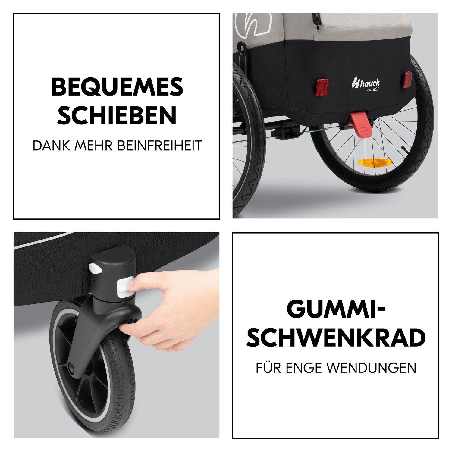 Hauck Fahrradkinderanhänger »2in1 Bike Trailer und Buggy Dryk Duo Plus, black«, für 2 Kinder; inklusive Deichsel