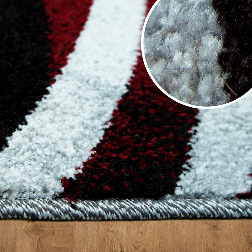 my home Teppich »Joas«, rechteckig, 9 mm Höhe, besonders weicher Kurzflor in modernem Wellen Muster, leichter Glanz