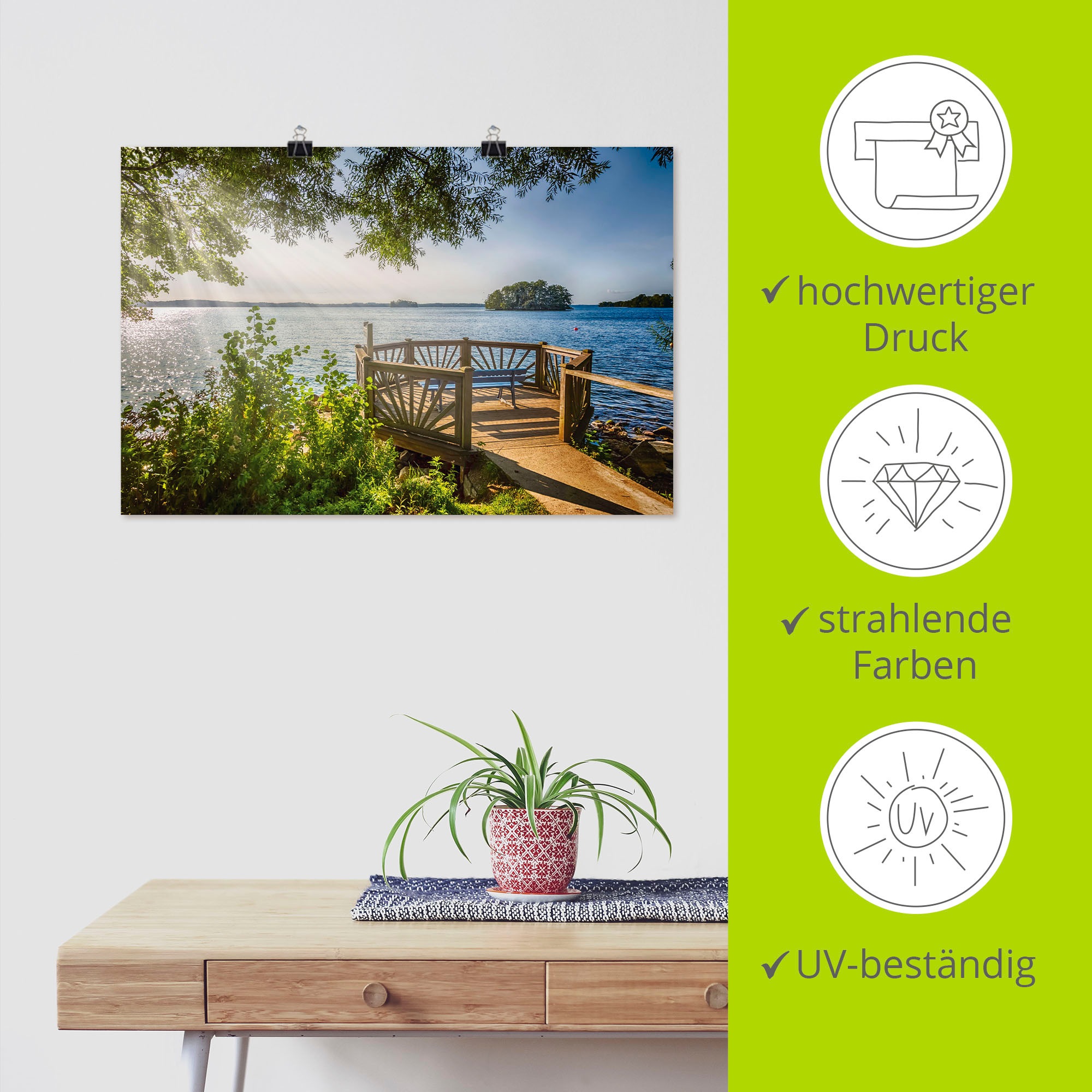 Artland Wandbild »Holsteinsche Schweiz Plöner See« Gewässer 1 Stk. tlg. als Leinwandbild, Poster in verschied. Größen