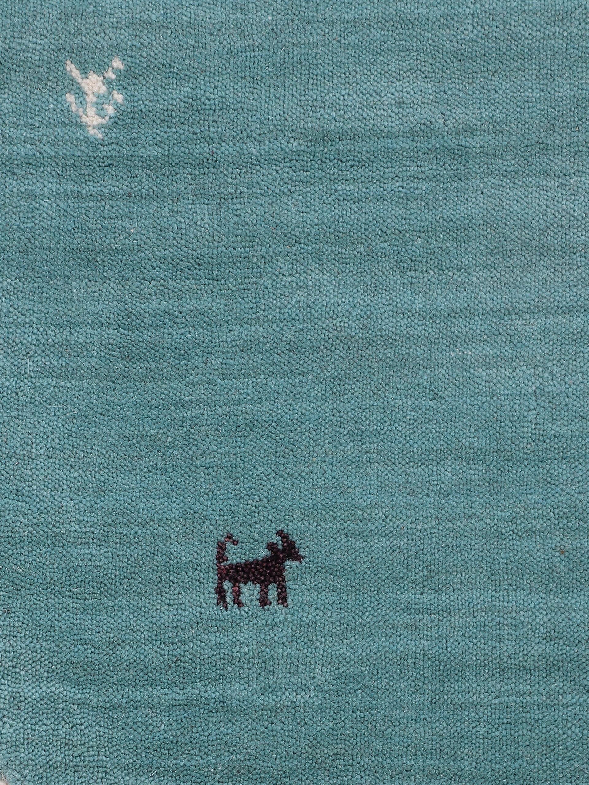 carpetfine Wollteppich »Gabbeh Uni, auch als Läufer erhältlich«, rechteckig, 15 mm Höhe, reine Wolle, handgewebt, Gabbeh Loom Tiermotiv, große Farbauswahl
