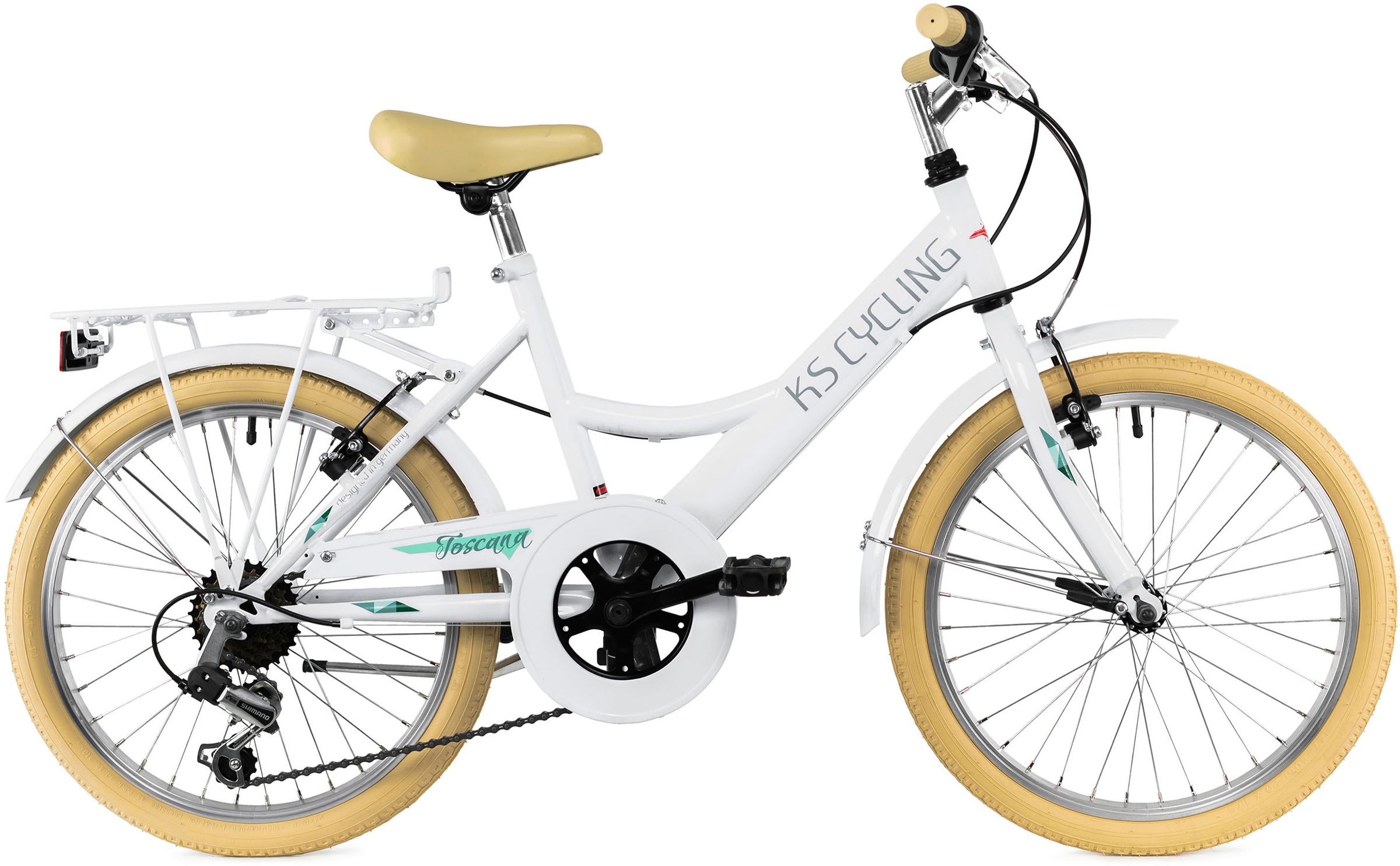 Ks Cycling Jugendfahrrad »Toscana« 6 Gang Shimano Tourney Schaltwerk Kettenschaltung in weiß, Größe 20 Zoll (50,80 cm)