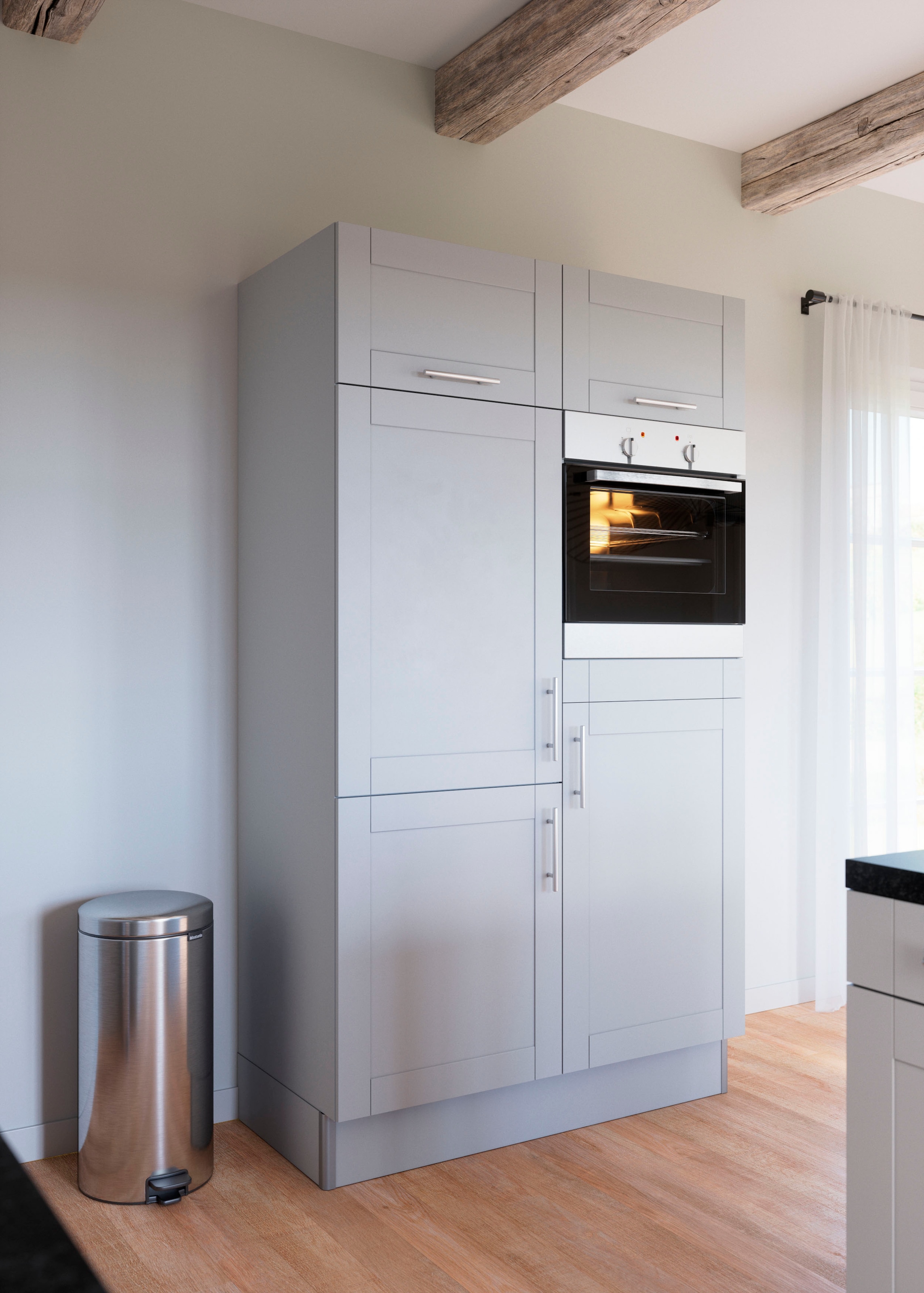 KOCHSTATION Küche »KS-Ahus, Back-/Kühlmodul«, Breite 120 cm, wahlw. mit E-Geräten, Soft Close Funktion, MDF Fronten
