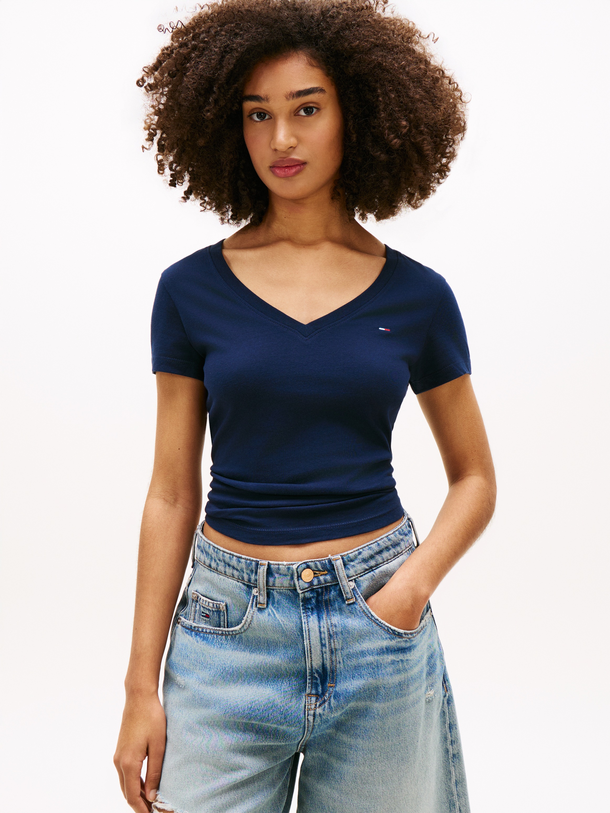 Tommy Jeans Kurzarmshirt »TJW 3PACK V-NECK TEE« Packung, 3er-Pack, 3 mit V-Ausschnitt, Logostickerei