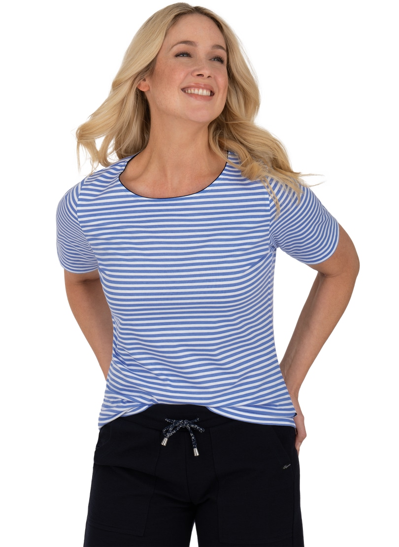Trigema T-Shirt »TRIGEMA T-Shirt mit Streifenmuster«, (1 tlg.)
