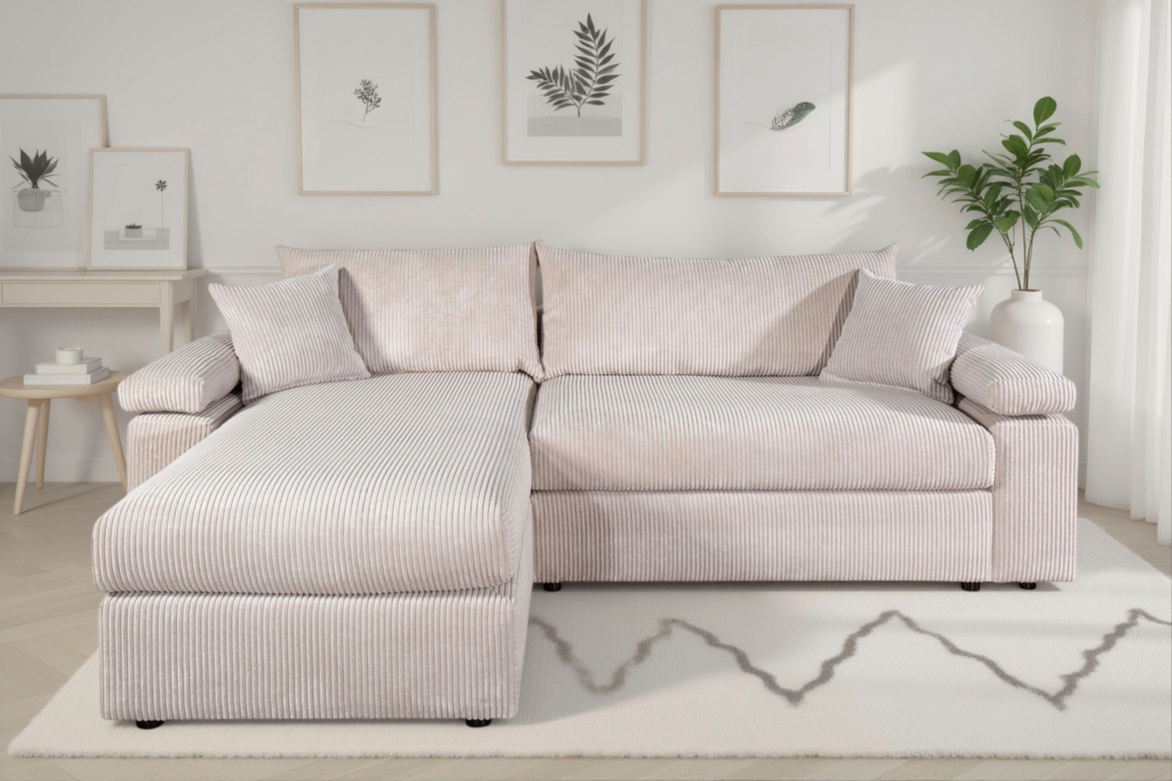 COLLECTION AB Ecksofa Ecksofa,1  Ottomane,Polyätherschaum-Polsterung