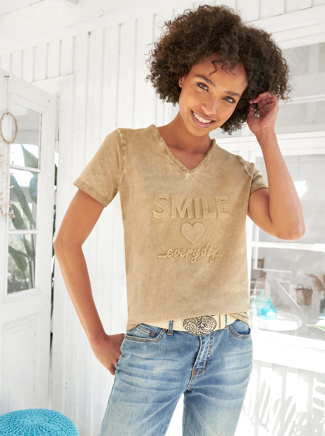 heine V-Shirt »Shirt«, (1 tlg.)