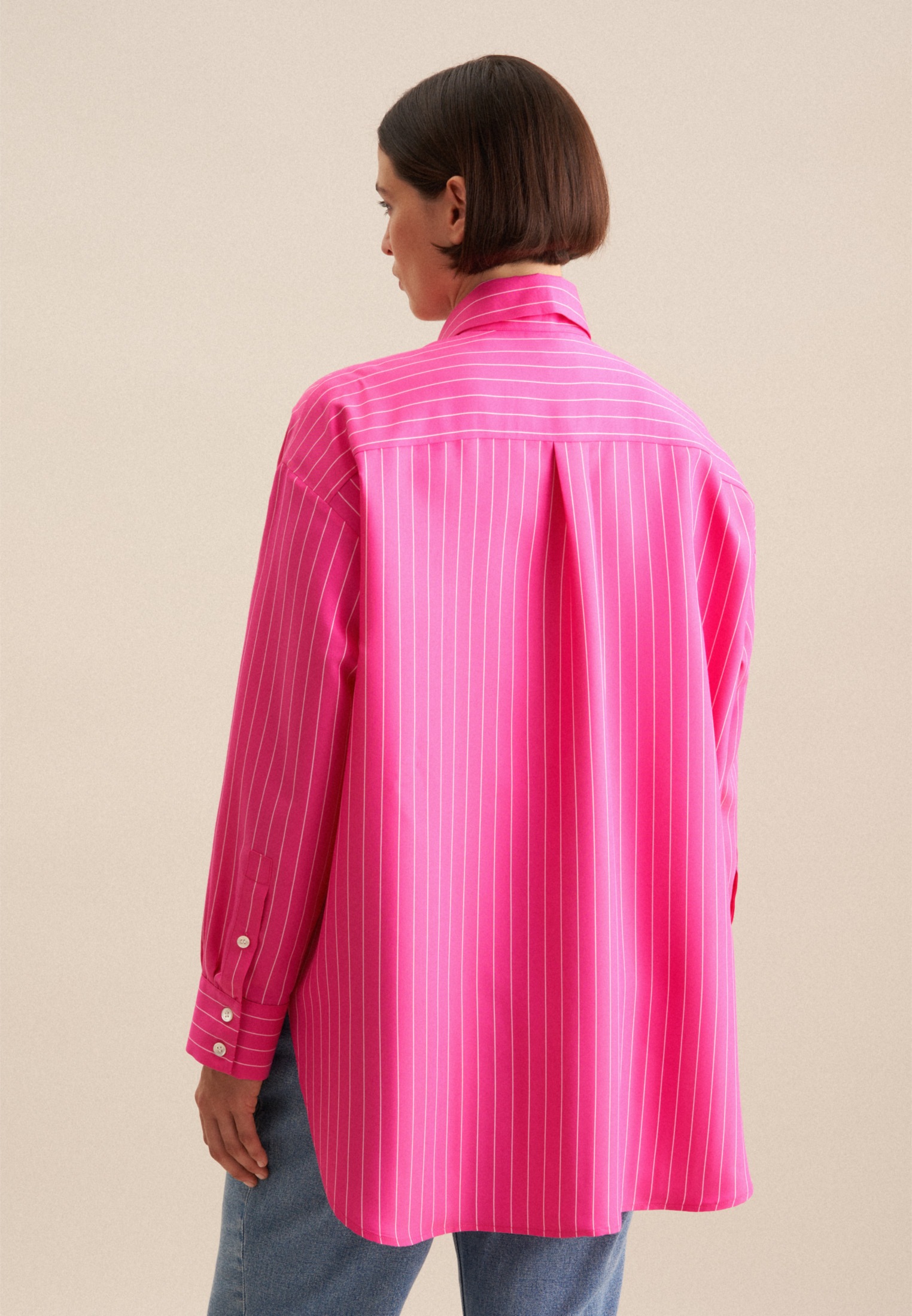 seidensticker Longbluse »Schwarze Rose«, Langarm Kragen Streifen