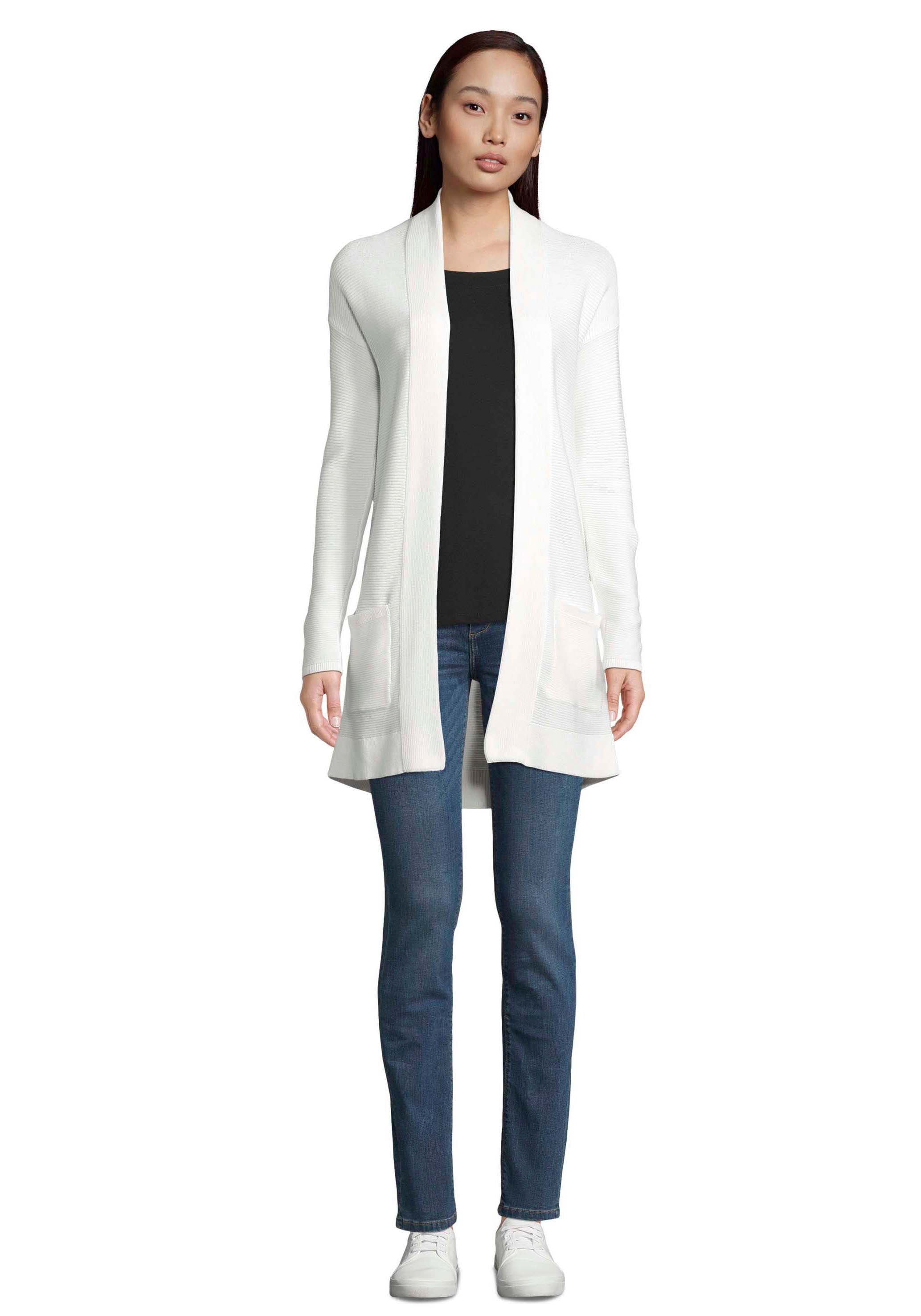 TOM TAILOR Longstrickjacke, aus Rippstrick mit aufgesetzten Taschen