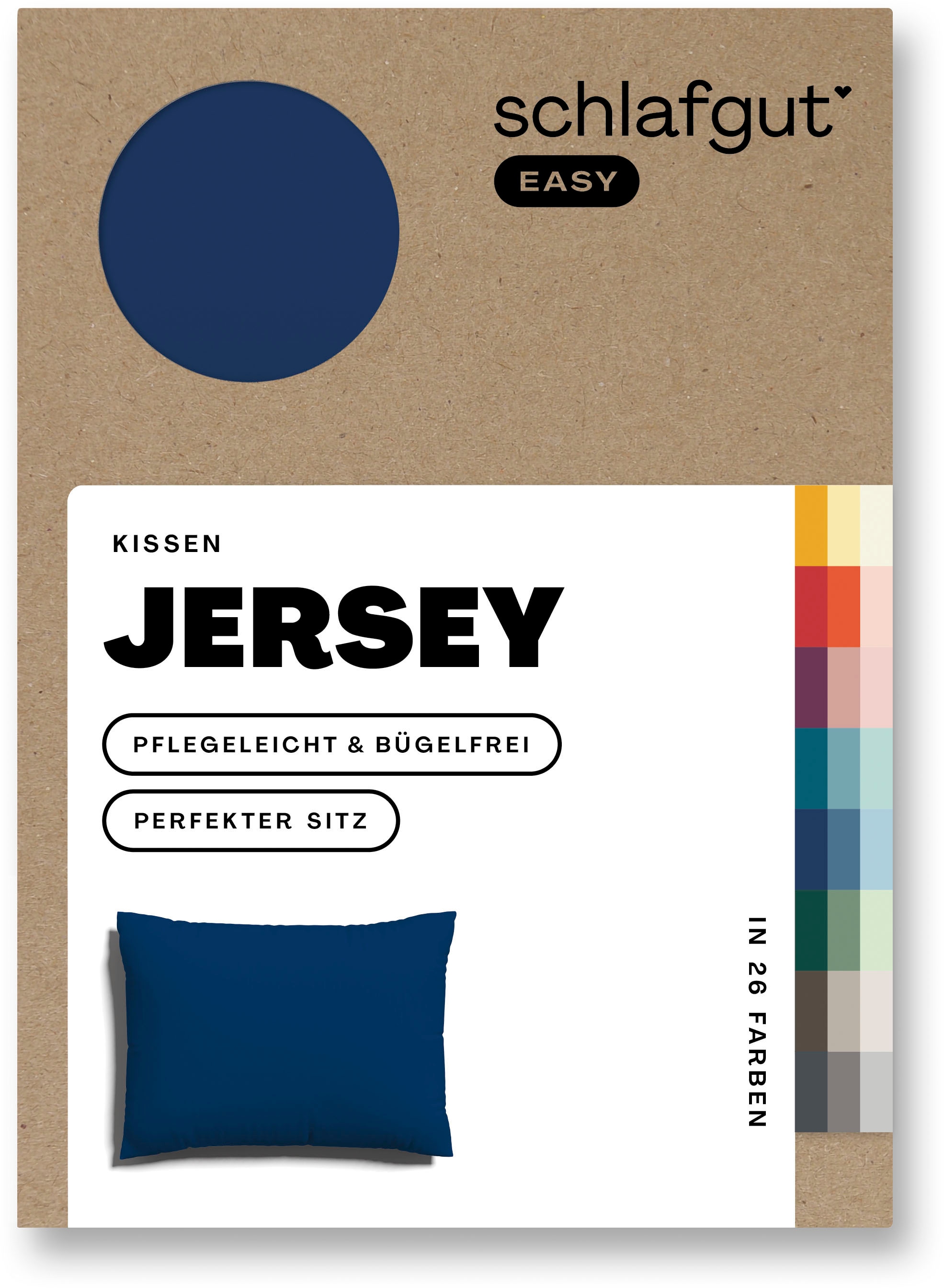 Schlafgut Kissenbezug »EASY JERSEY Kissenhülle 100% Baumwolle, weicher Edel-Jersey, bügelfrei« mit farblich angepasstem Reißverschluss, pflegeleicht, formstabil