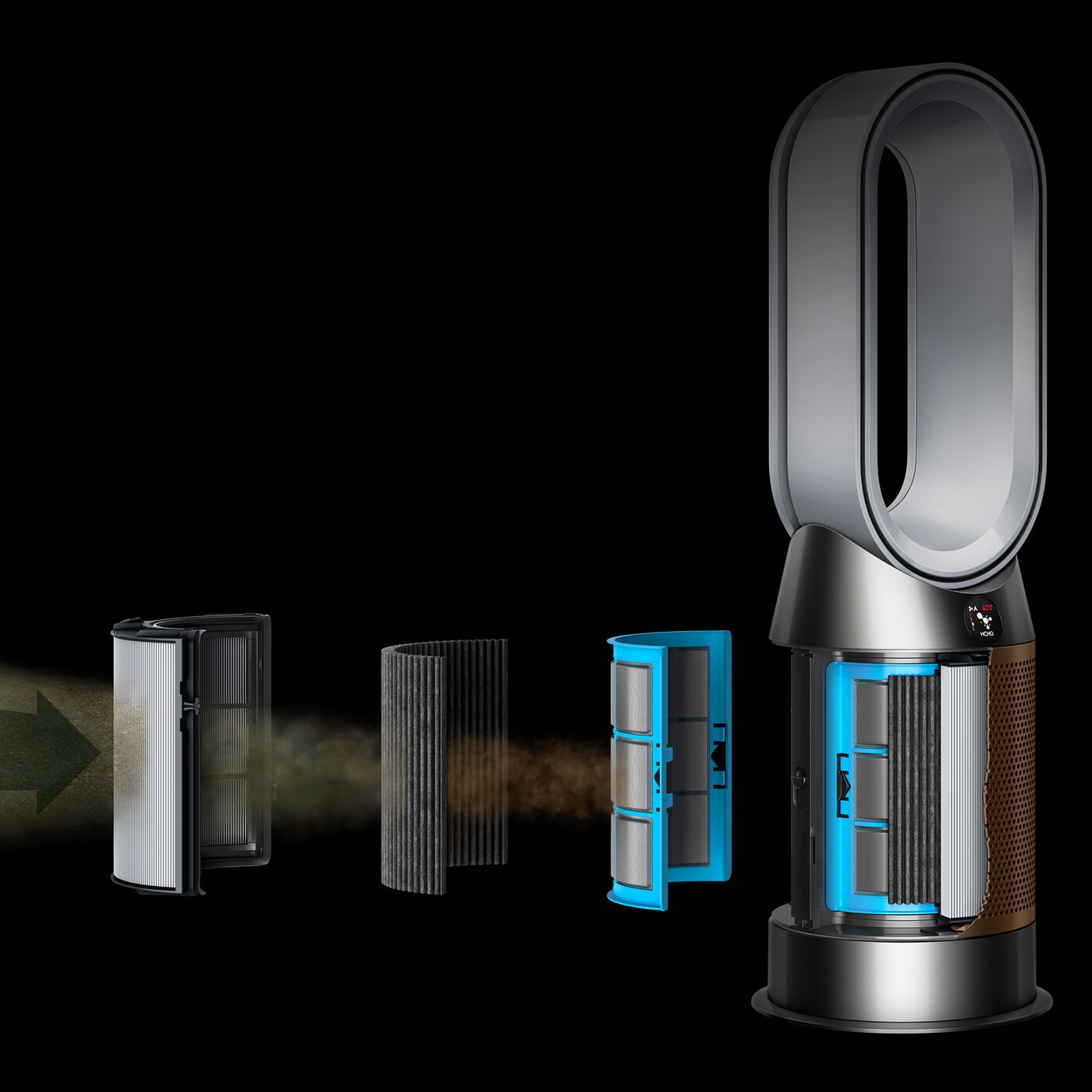 DYSON Kombigerät Luftreiniger, Ventilator und Heizlüfter »Purifier Humidify+Cool Formaldehyde™ (Weiß/Gold)«