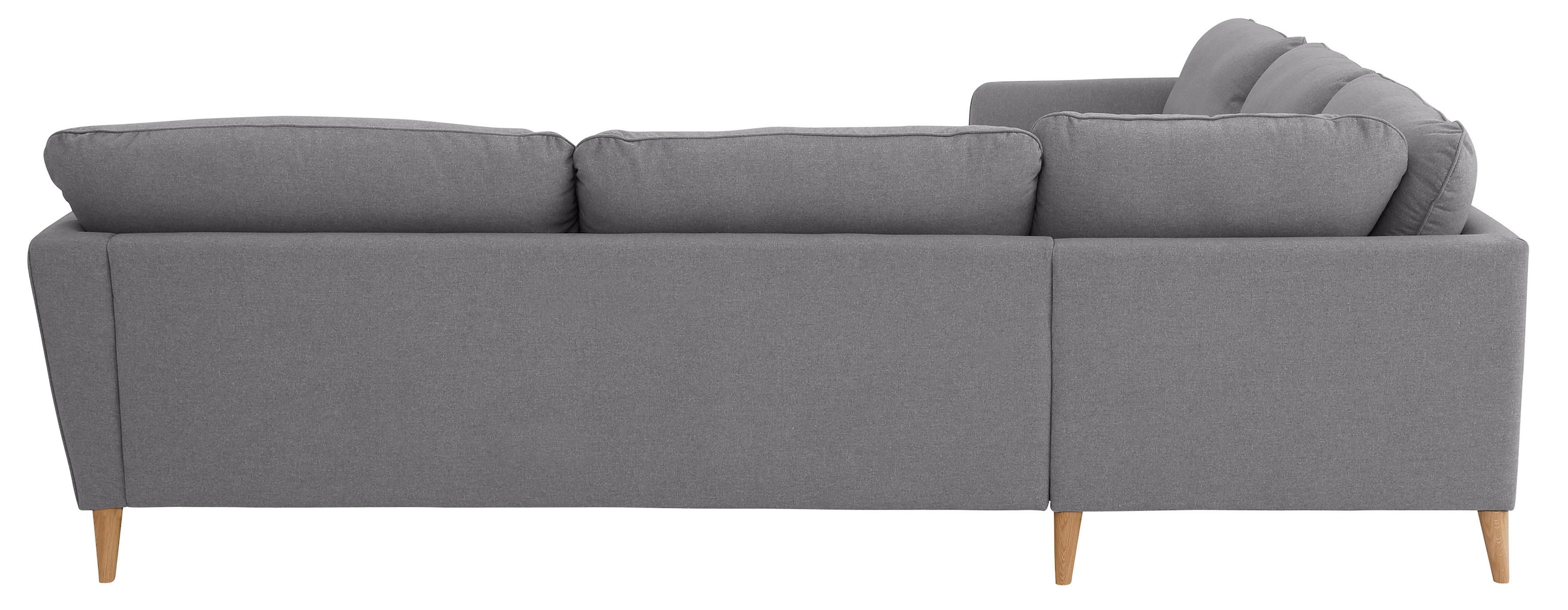 Home affaire Ecksofa »MARSEILLE 278/278 cm, L-Form, Webstoff, Flachgewebe, Filzoptik«, gleichschenklig, Massivholzbeine, Landhausstil, Wellenunterfederung