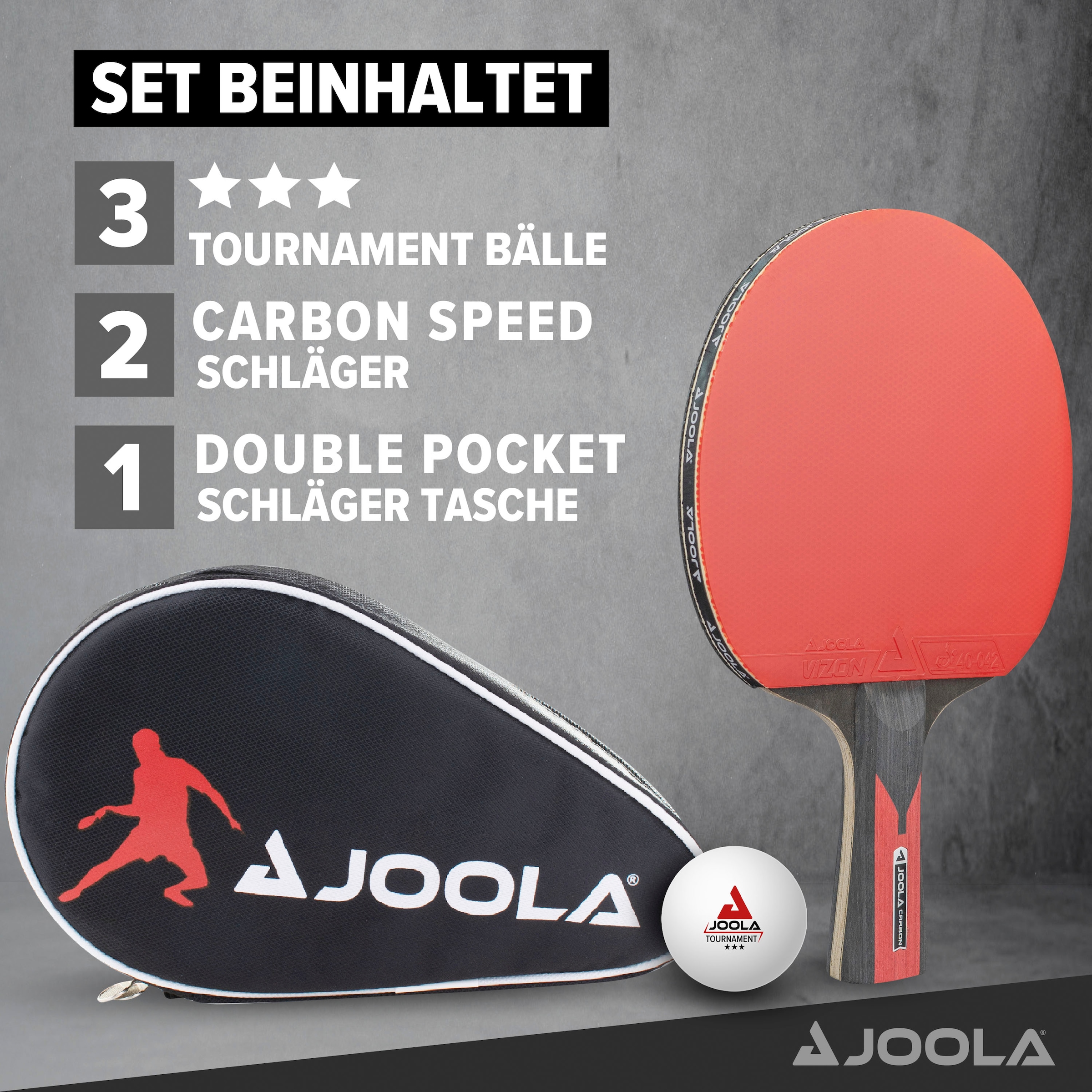 (Set, Schlägerhülle) Joola mit OTTO Shop im Duo OTTO bestellen Online Carbon«, Tischtennisschläger »TT-Set Bällen-mit |