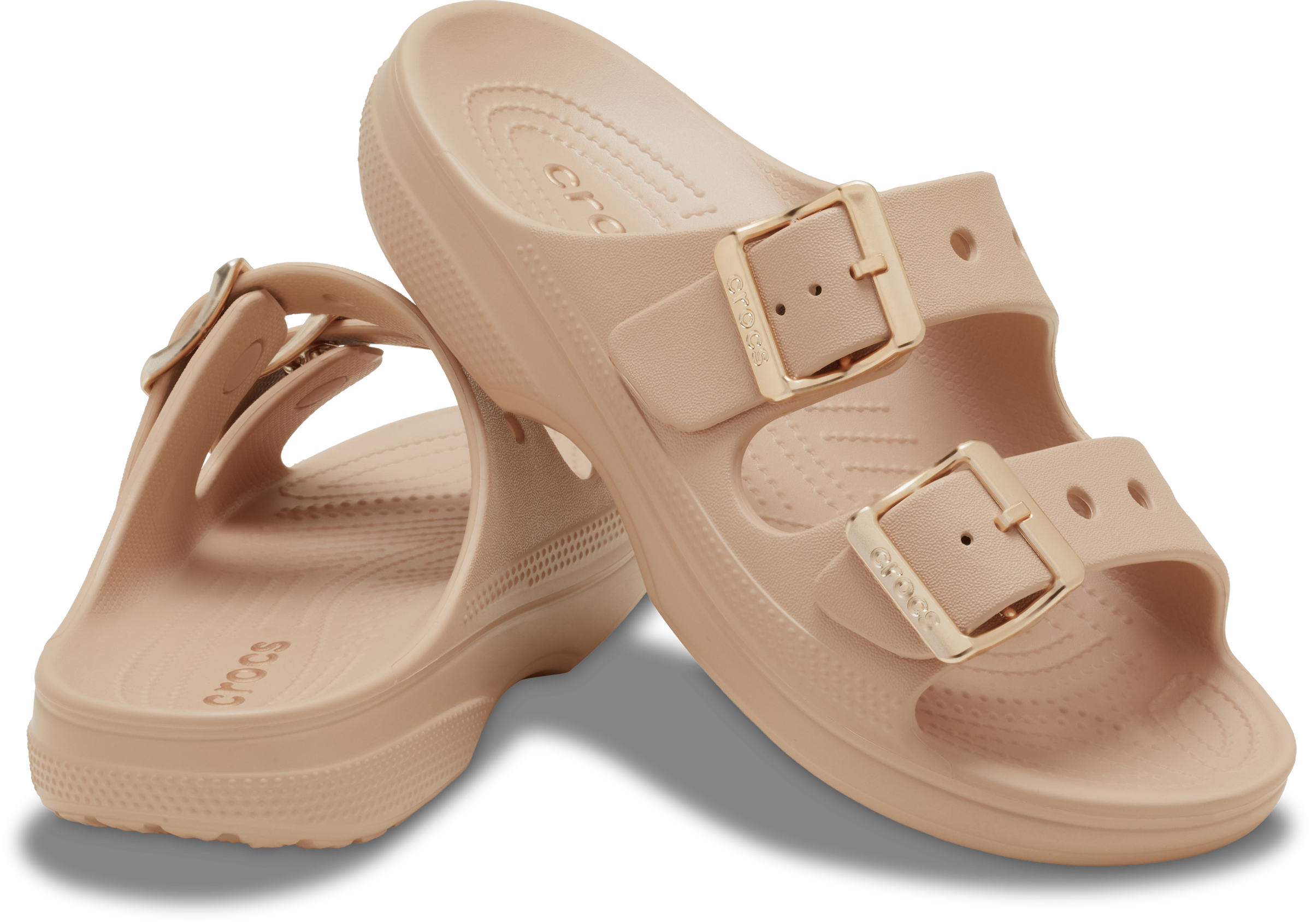 Crocs Pantolette »Saturday Metallic Buckle Sandal W«  Sommerschuh, Urlaubsschuh, Strandschuh, Schlappen mit Schnallen
