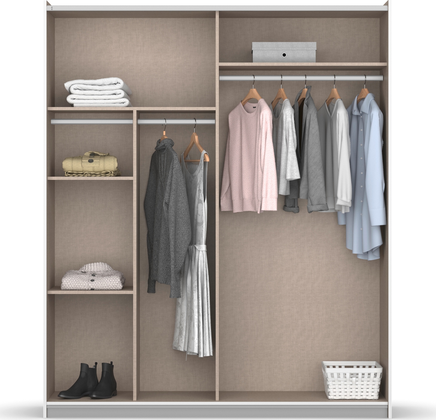 rauch Schwebetürenschrank »Kleiderschrank Schrank Garderobe REFLECT«, inkl. praktischer Innenausstattung mit viel Stauraum MADE IN GERMANY