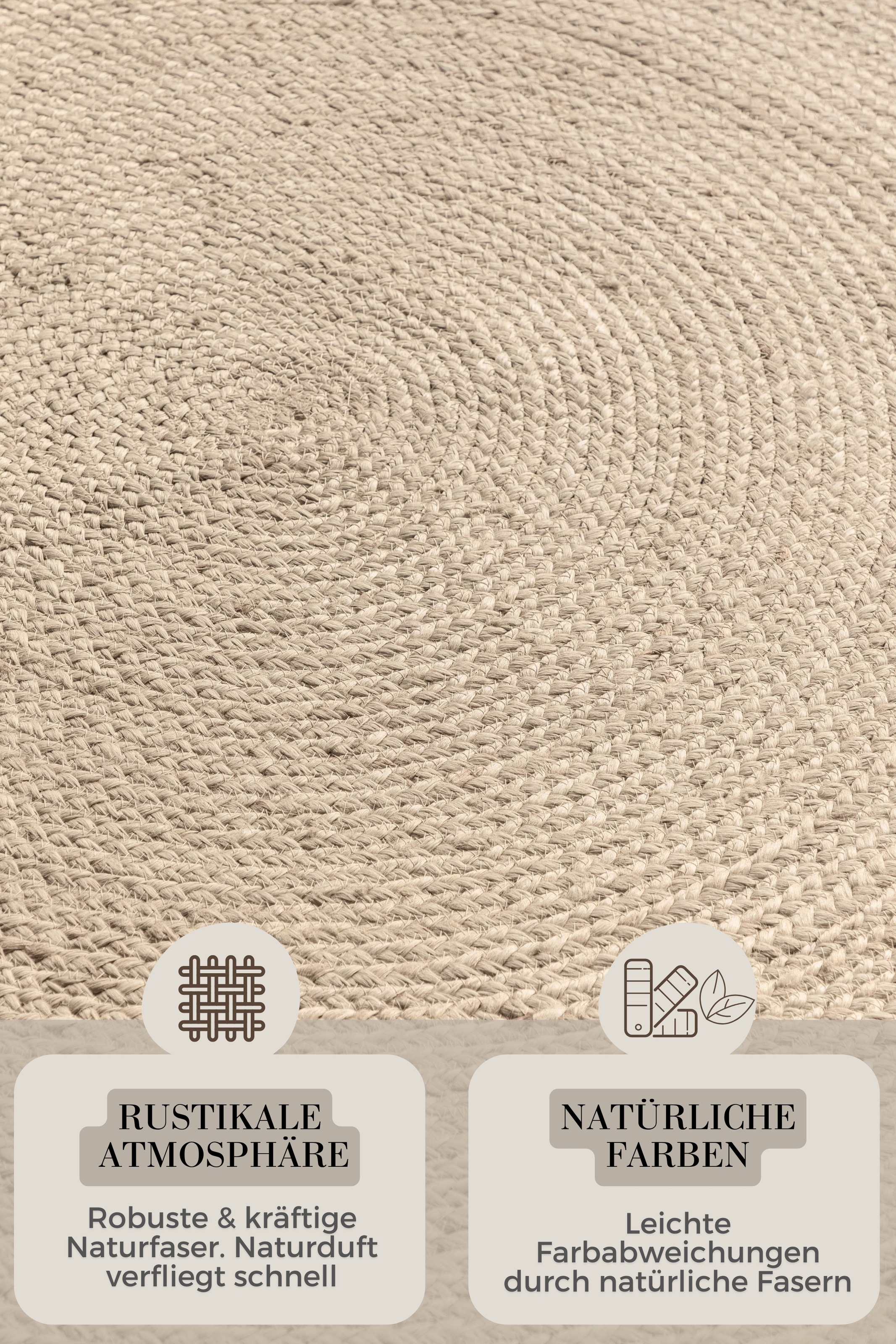 HANSE Home Teppich »Rangpur Juteteppich, auch in oval« oval 10 mm Höhe handgewebt, 100% Jute , Natur, Wohnzimmer, Flur, Boho, Skandi