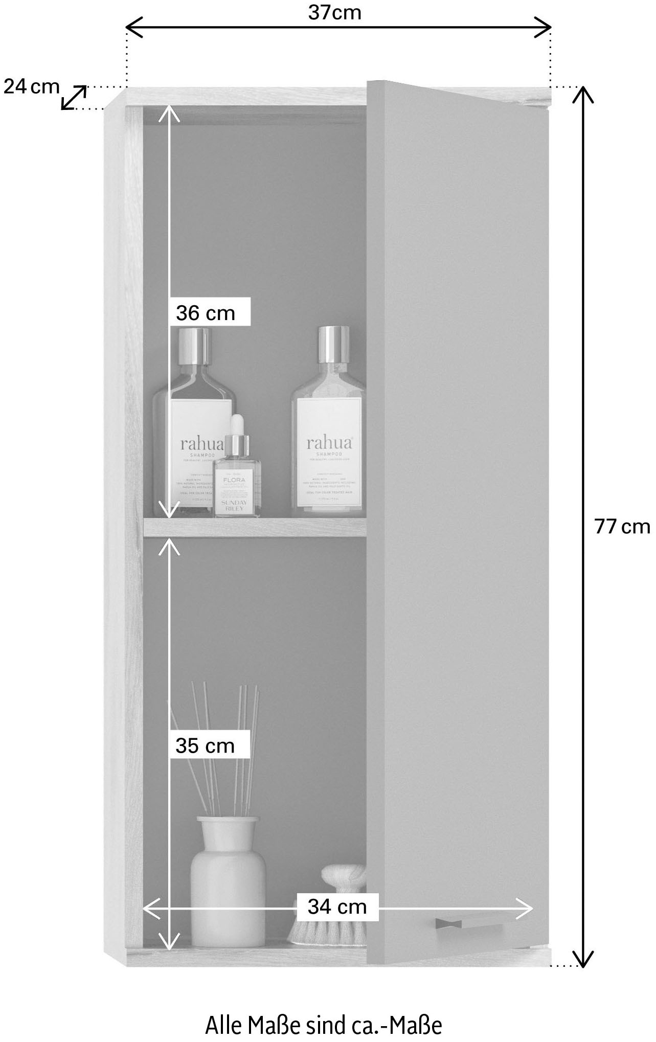 INOSIGN Badmöbel-Set »Riga, 3 teilig, inklusive Keramik-Aufsatzwaschbecken, bestehend aus:«, (Set, 3 St.), Waschtisch-Set, Hängeschrank, Badspiegel